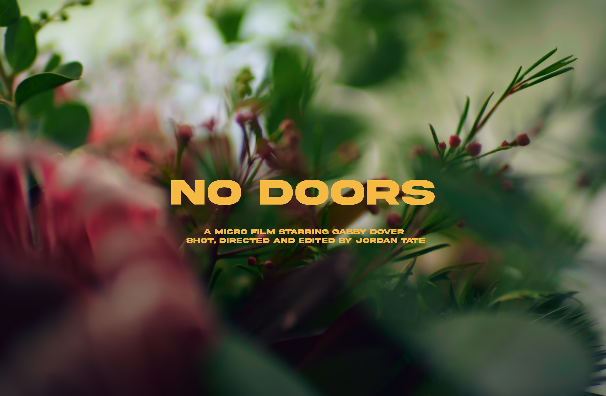 NO DOORS
a micro film starring GABBY DOVER
shot, directed and edited by JORDAN TATE
