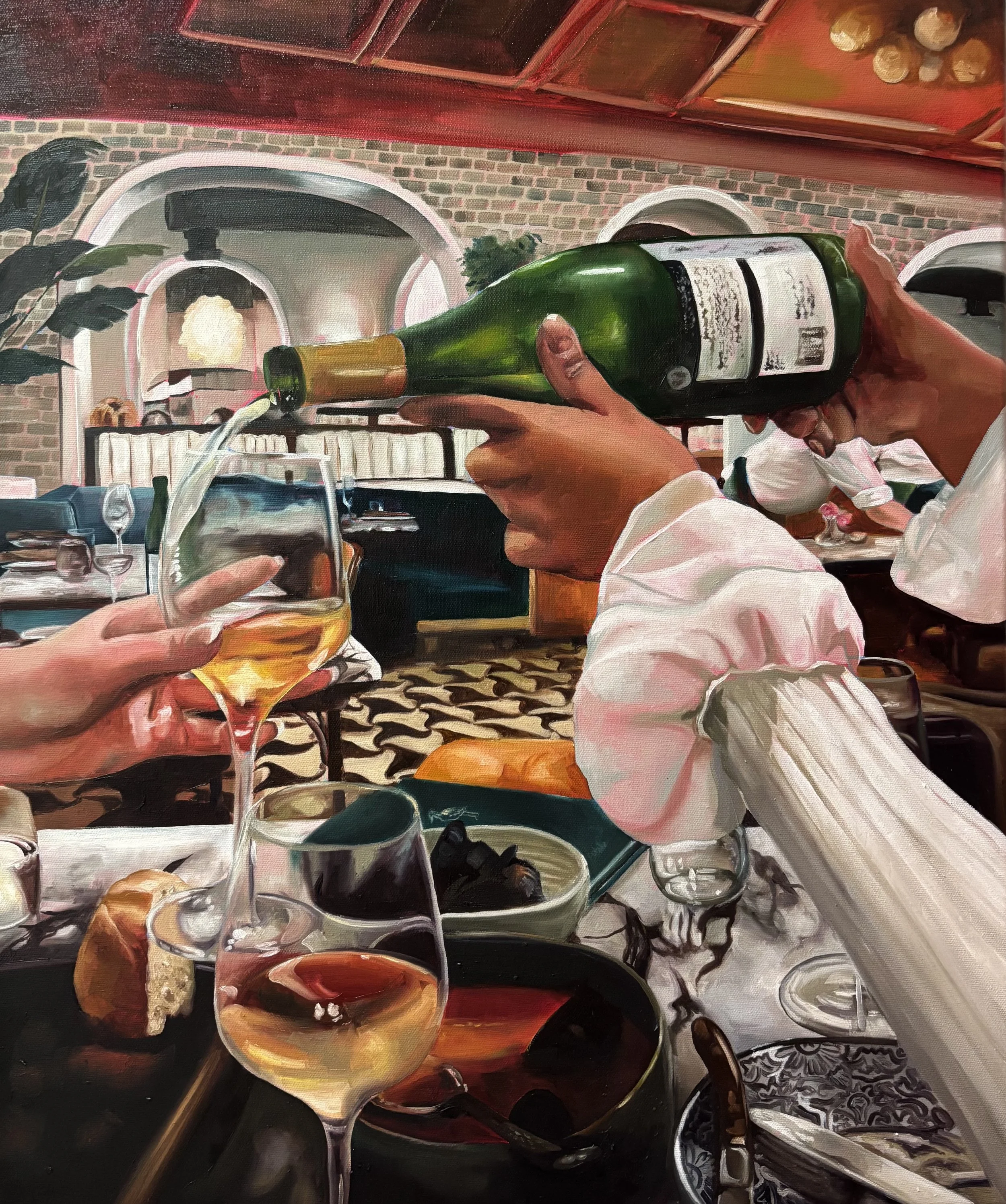 girls night out (allelos), oil on canvas, 2026