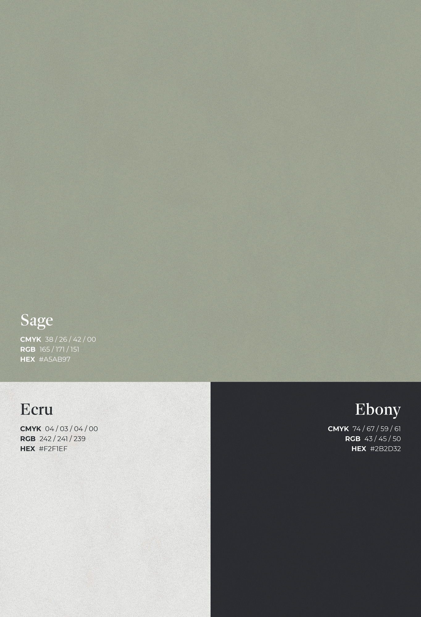 Animated GIF of Amia Skincare brand identity colour palette