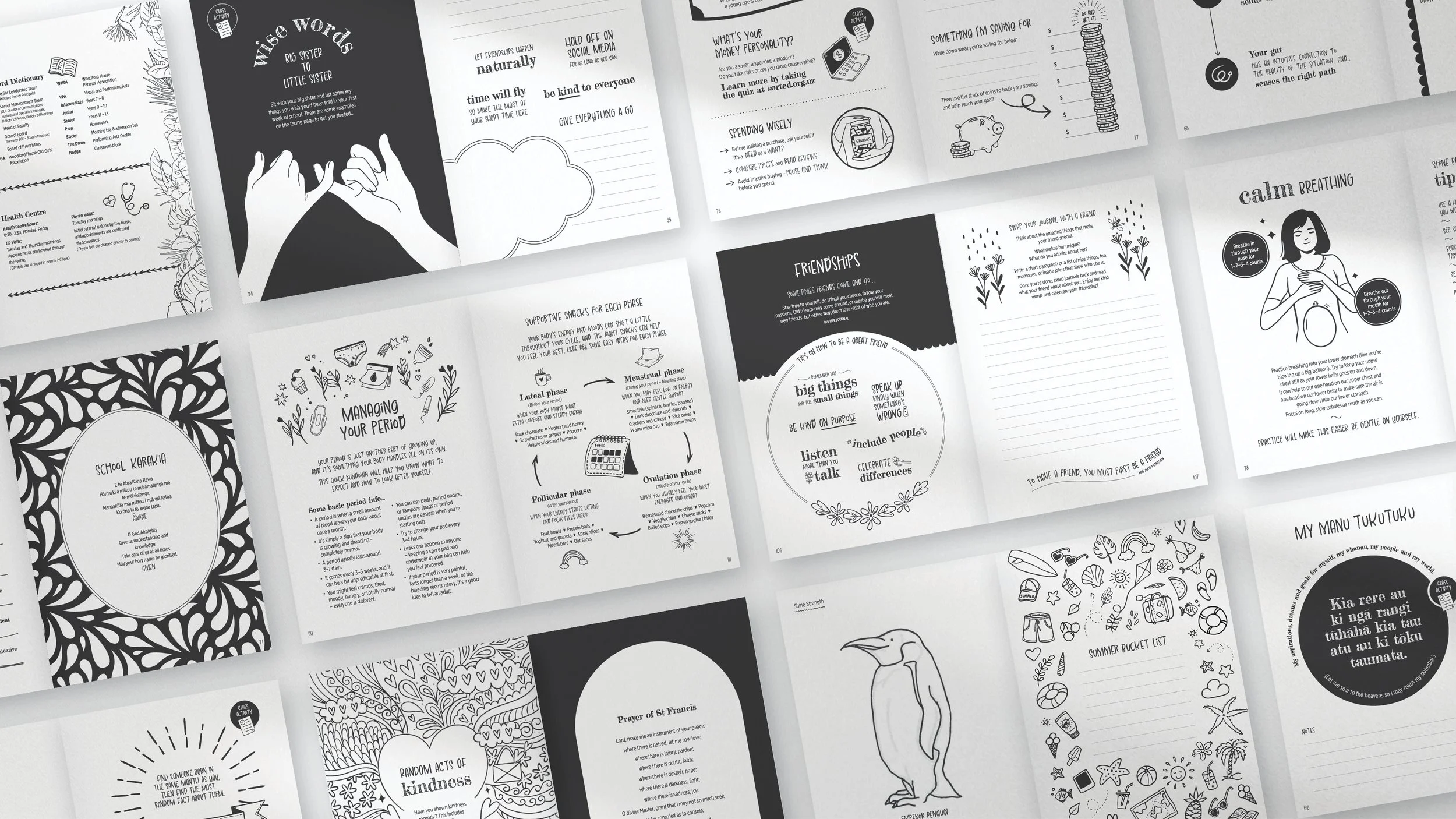 Multiple pages from the Woodford House Shine Journal