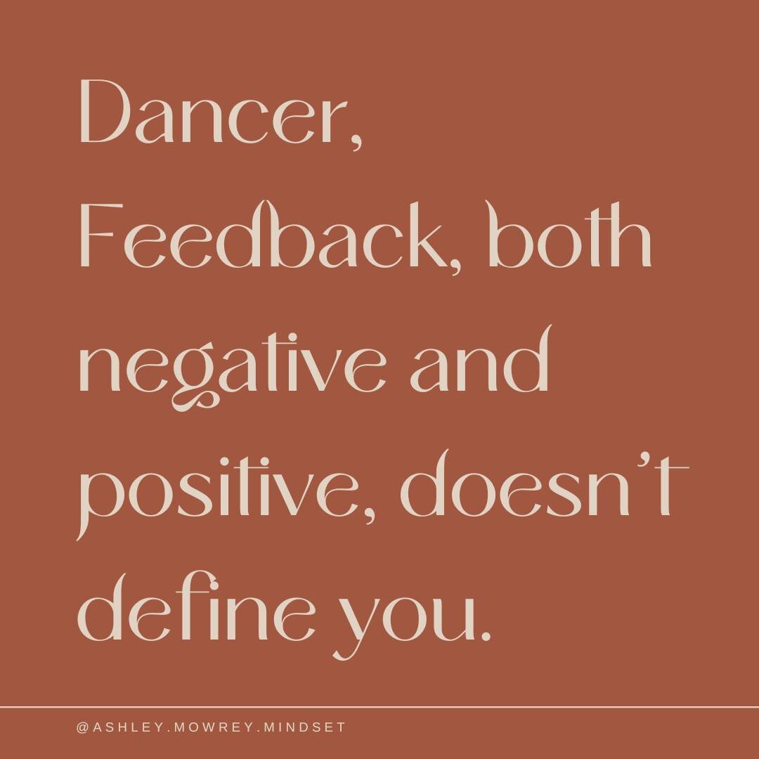 Dancer, ever get caught up in feedback? Like seeking praise and validation from your teachers or awards? Or spiraling when you hear criticism?⁠
⁠
As dancers, we get so much feedback every day. But that feedback doesn't define you. It's information to