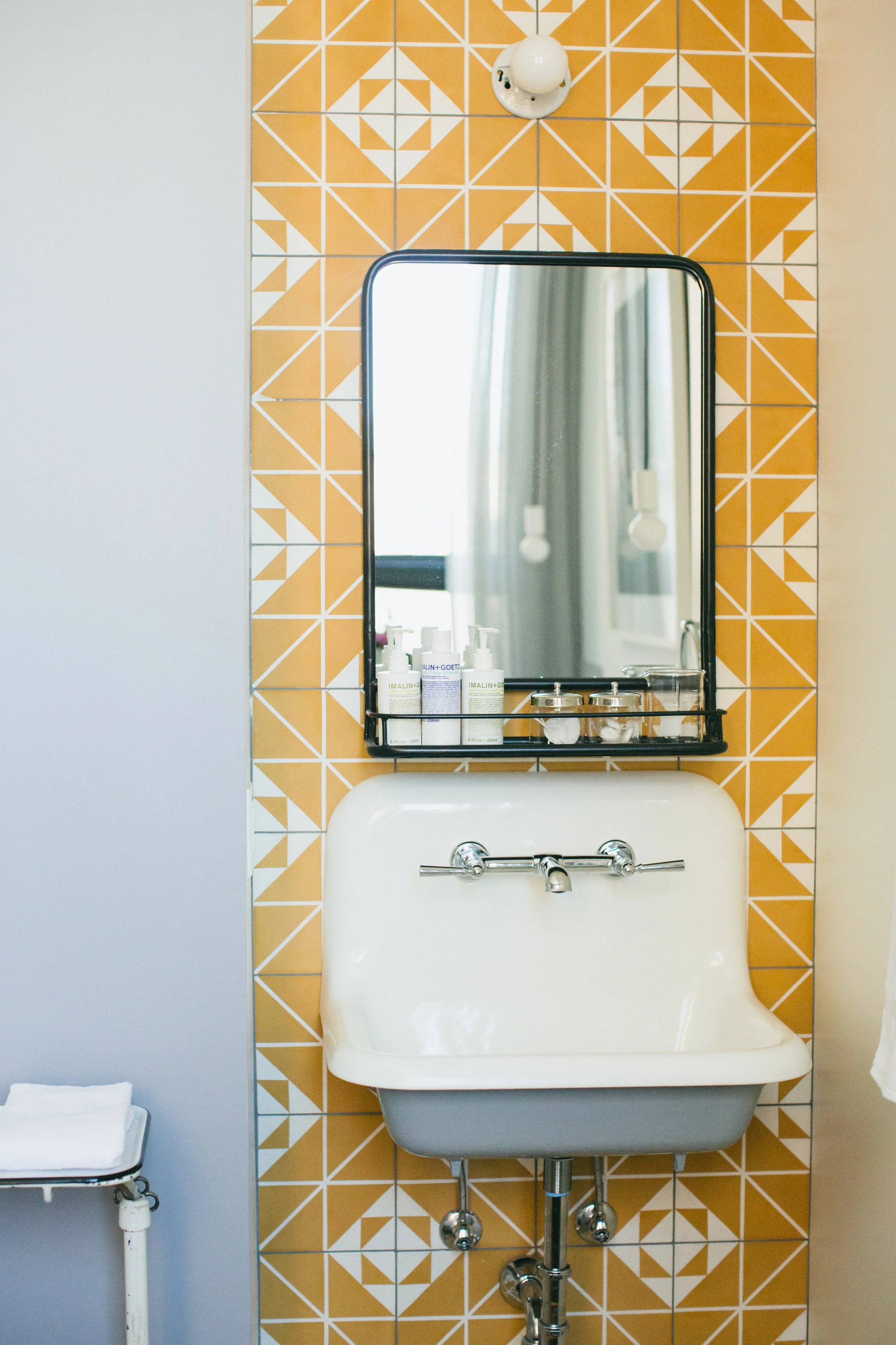 Guest room bathroom at The Publishing House Bed &amp; Breakfast by Siren Betty Design