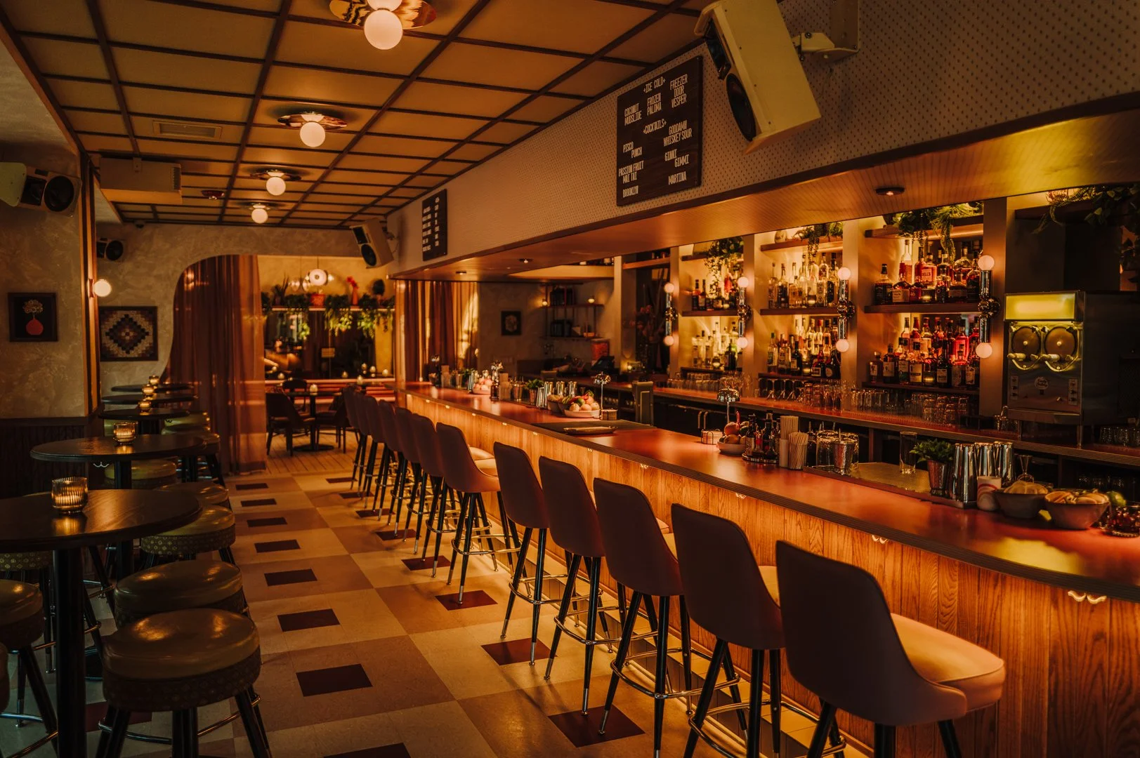 Double Fun Chicago bar seating and millwork interior by Siren Betty Design.