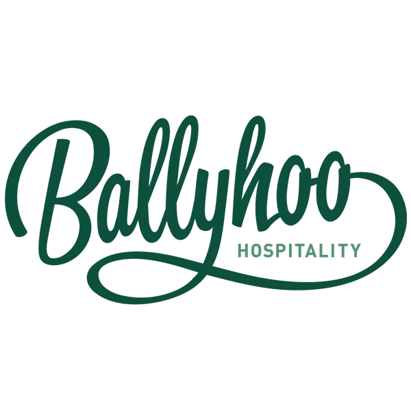 Ballyhoo Hospitality logo featured as a design partner of Siren Betty Design.