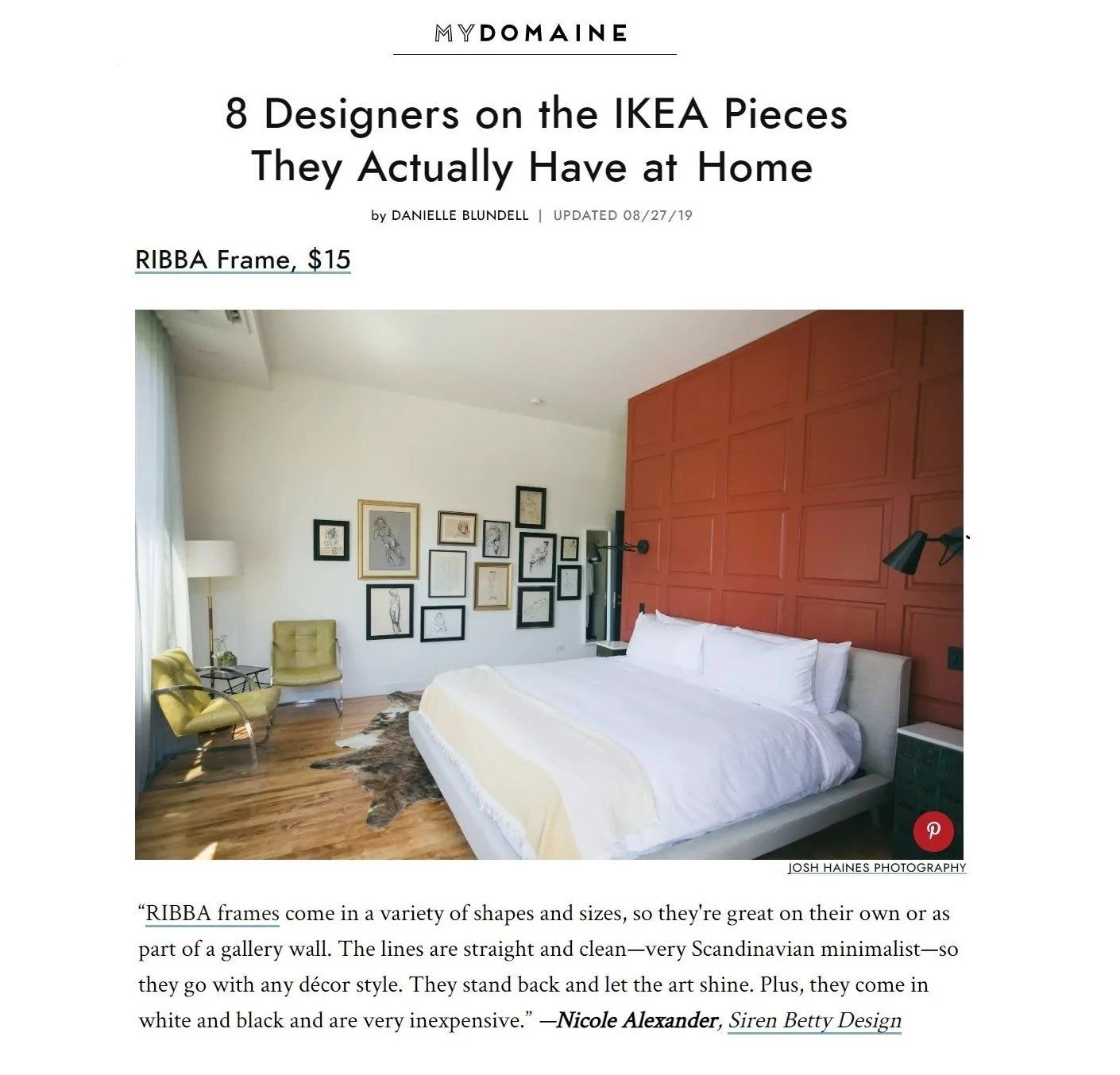 My Domaine magazine press for Siren Betty Design.