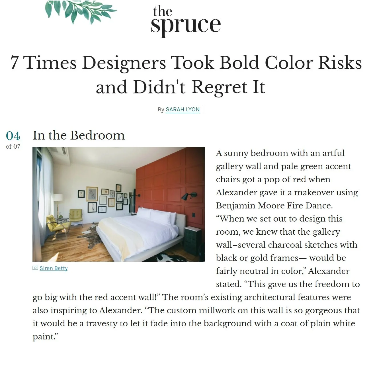 The Spruce bold colors press for siren betty design.