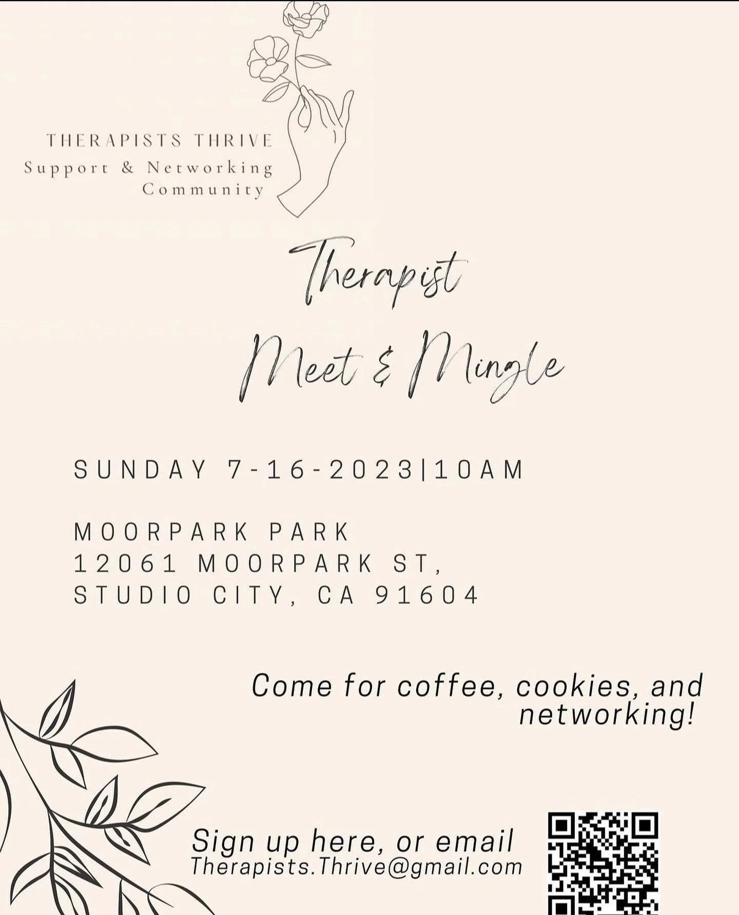 ✨7/16/23✨ Come meet @keren.khait and I at our #meetandmingle Therapist event! I hear there will be treats and coffee🤩 #therapy #therapistsupport #networking