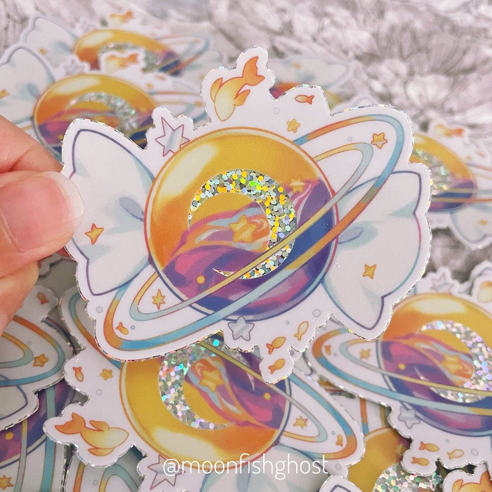 Moondrop Candy Glitter Vinyl Sticker Moon — MoonFishGhost