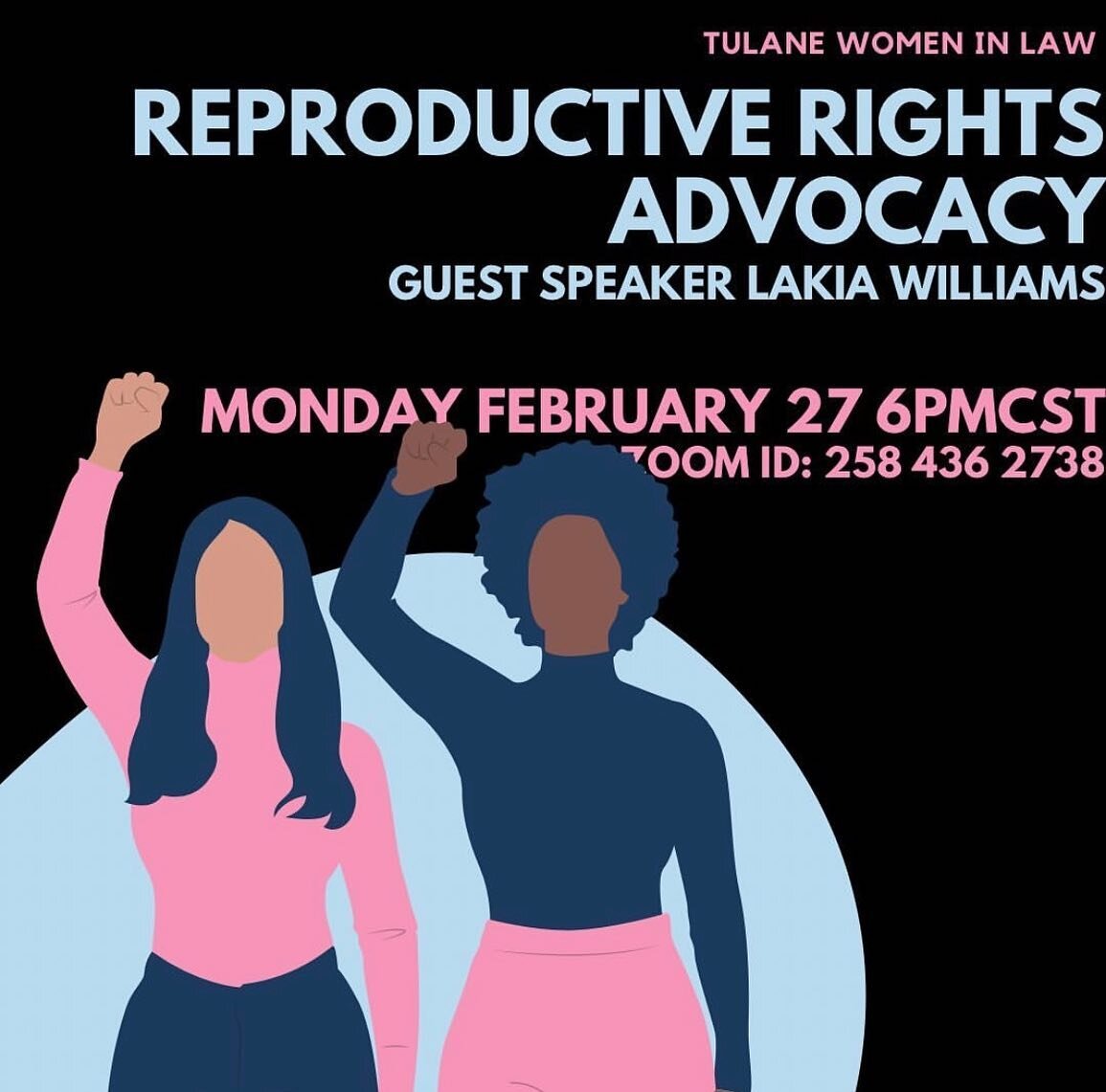 BFR IS GOING TO LAW SCHOOL! I will be speaking about reproductive rights and justice at @tulanewomeninlaw

Guest speaker LaKia Williams, a reproductive Justice
advocate, will discuss the origins of the RJ movement
and Black women's involvement throug