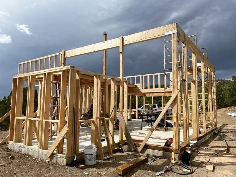 Applegate Cottage.  Here are a few framing shots from some clients in Mancos, CO that are building the Applegate Cottage.  These guys are great.  They don't have a whole lot of experience with construction, but they do have my plans, and the help of 