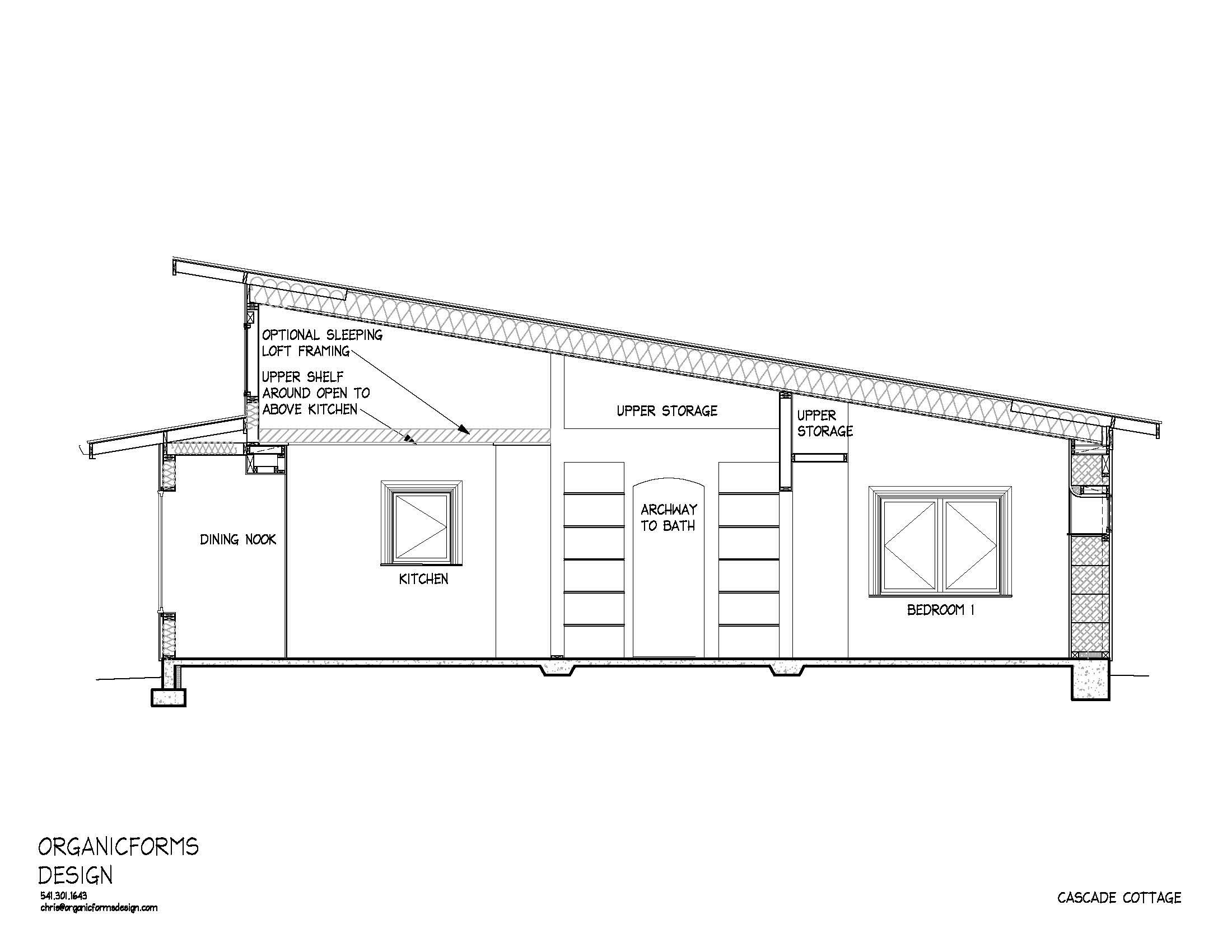 straw bale modern shed roof design building section