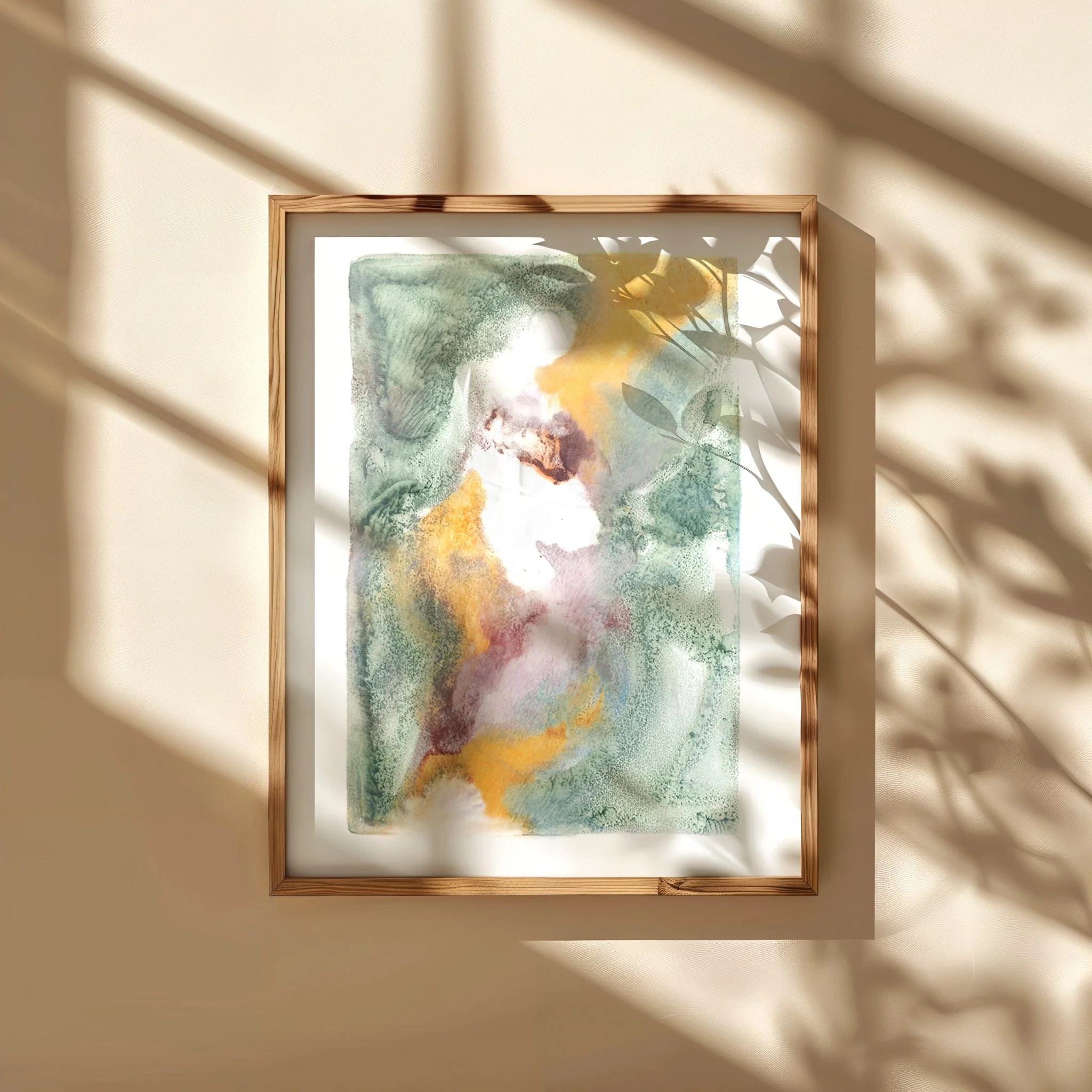 Intergrade, abstract encaustic monotype on abaca paper by Melissa McGill, from the Field Conditions series.
