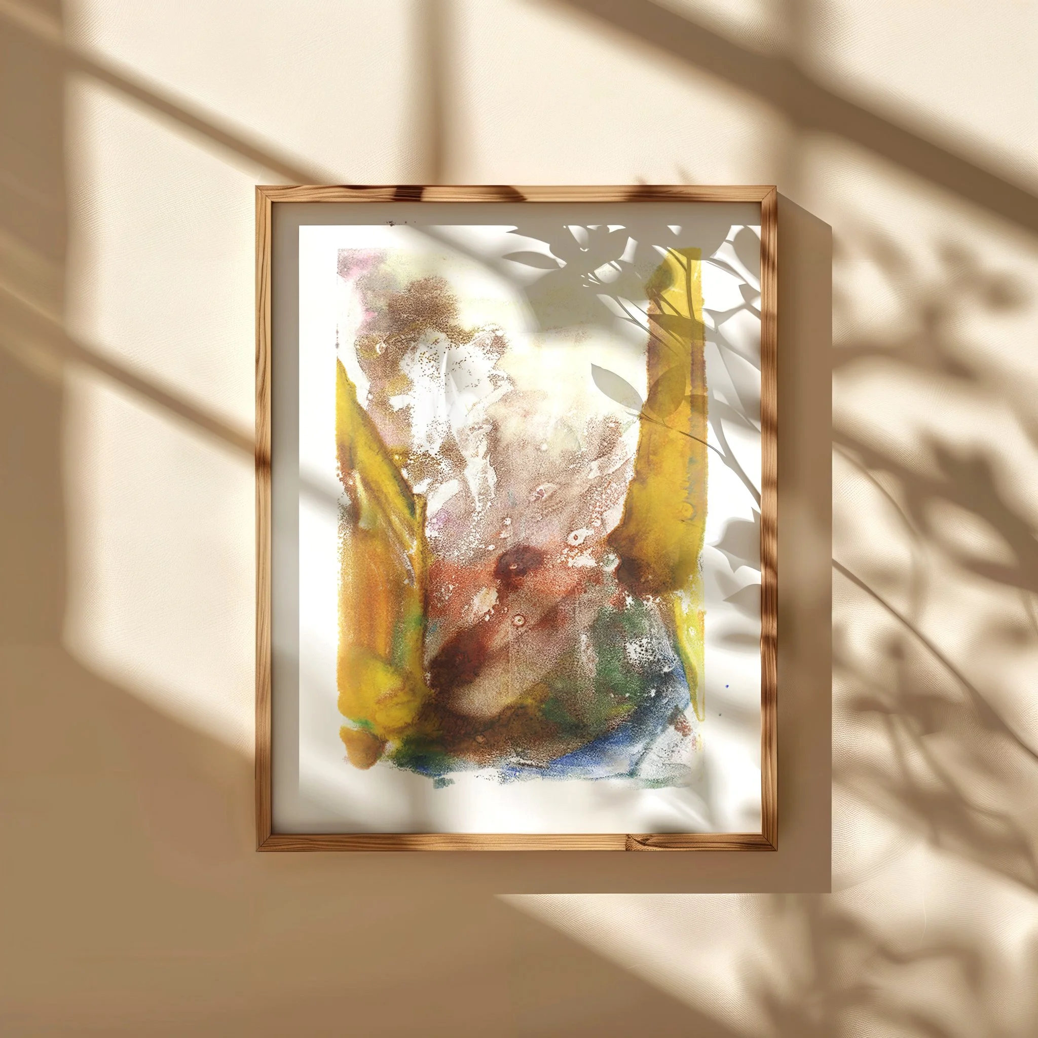 Alluvium, abstract encaustic monotype on abaca paper by Melissa McGill, from the Field Conditions series.