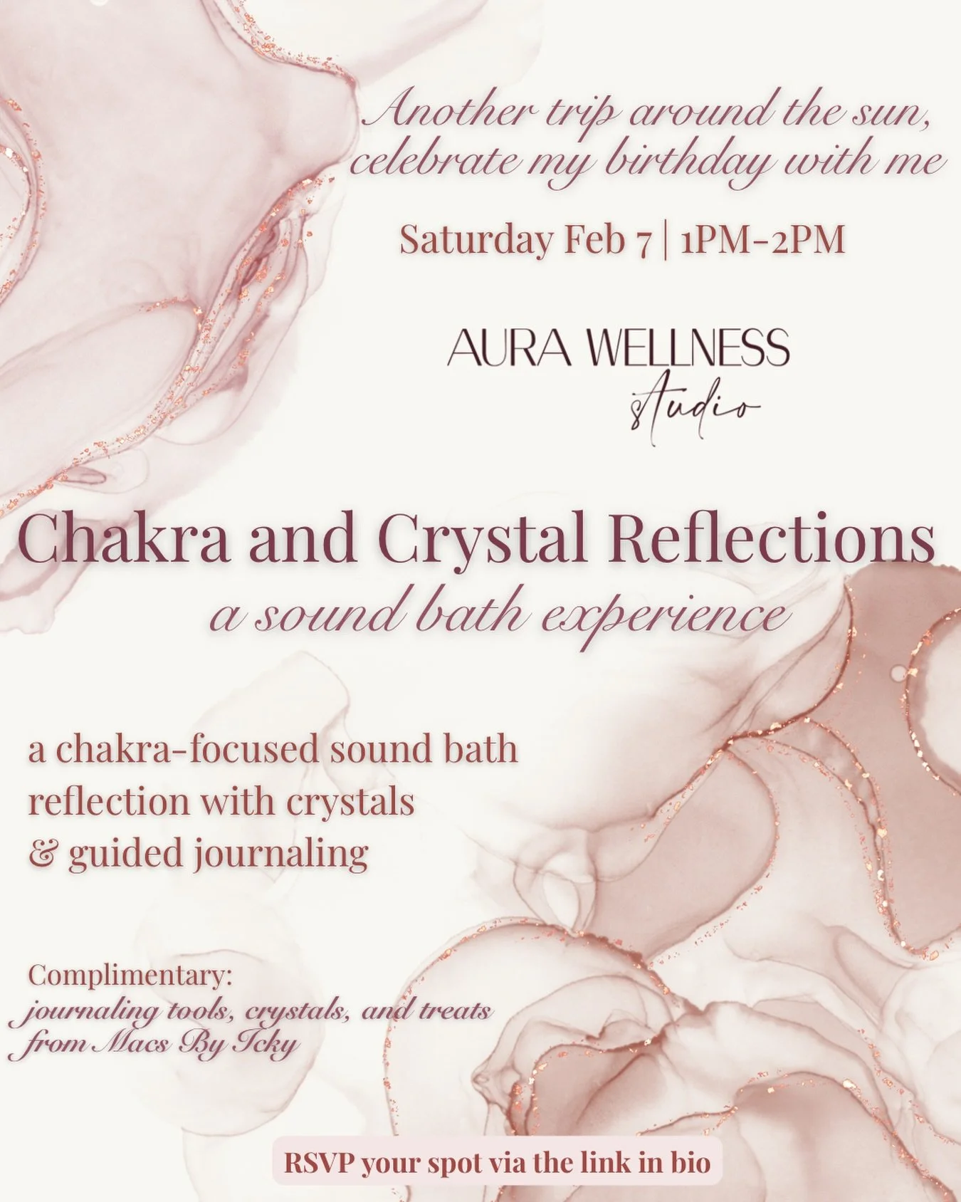 ♒️ Another trip around the sun ☀️
On Saturday Feb 7, I&rsquo;m celebrating my birthday with a new sound healing class rooted in reflection, and intention - and I&rsquo;d love for you to be a part of this day. 

Chakra and Crystal Reflections sound ba