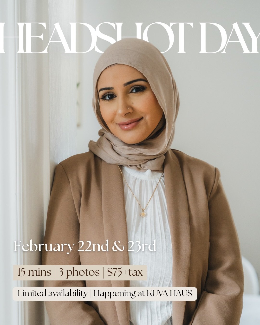 $75 Headshot Days Are Back! 📸

Come join us at @kuvahaus on Sun, Feb 22nd &amp; Mon, Feb 23rd for another round of headshots - perfect for updating your website, profile pic, or to use on your socials 🤎 

Shoot in our lifestyle sets, our classic wh