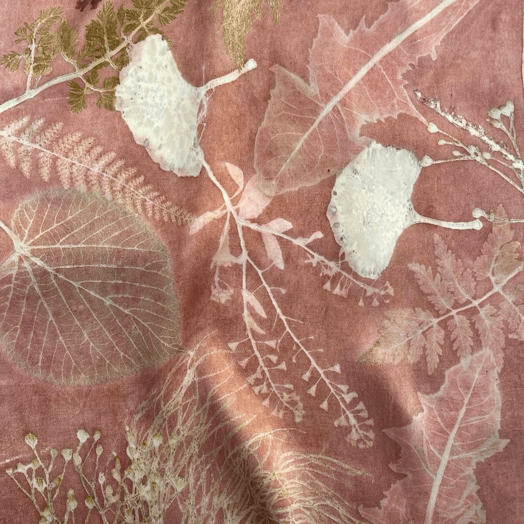 Powder Rose Ecoprint Created with Madder Root
