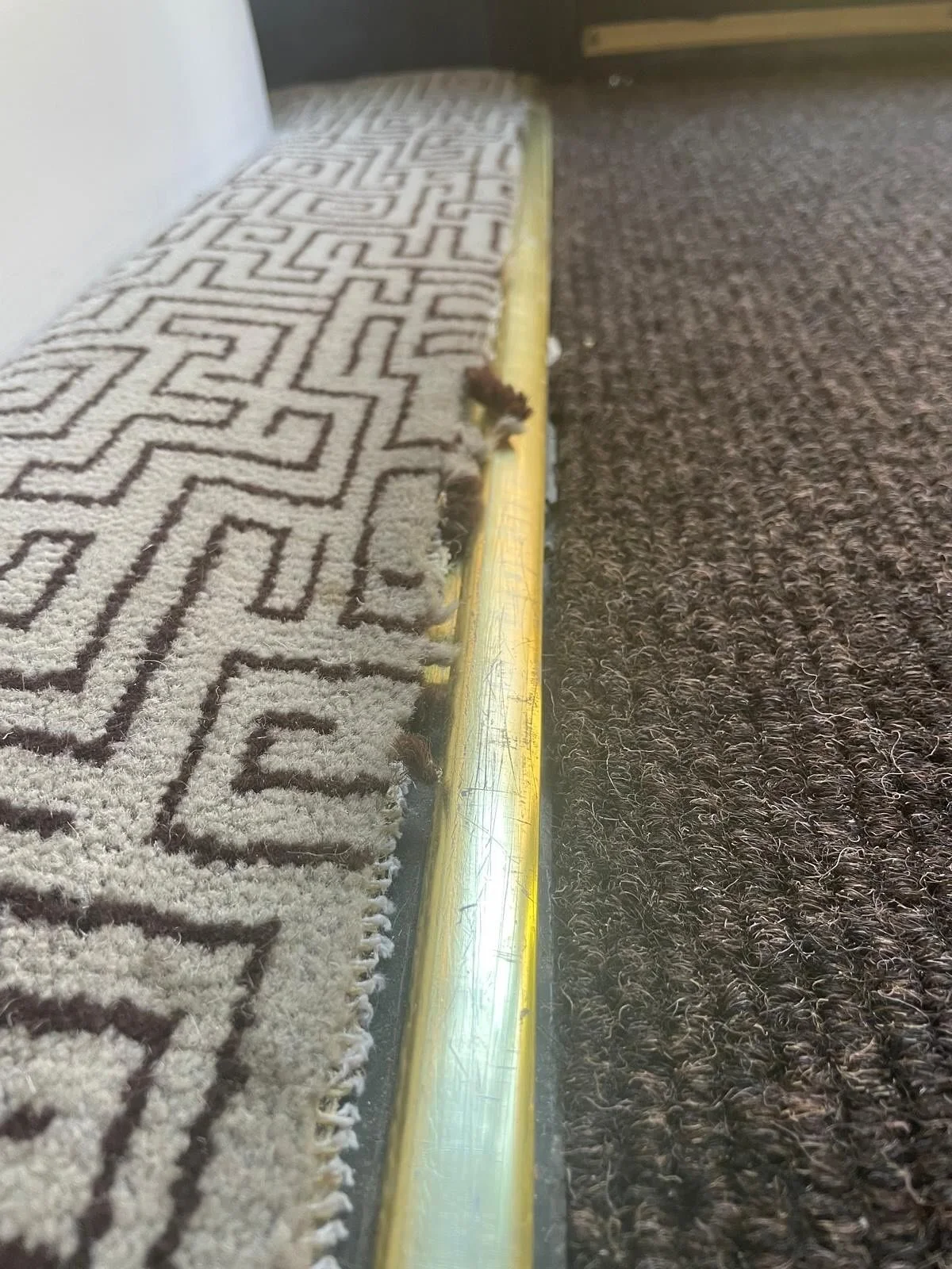 Antique Brass threshold installation. #London #Maintenance #blockmaintenance #AspireConstructionLondonLtd