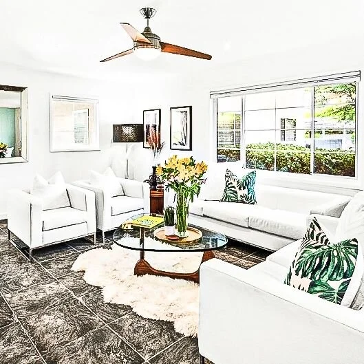 Finally, another interior! 

💎 Cool slate floors
💎 Cozy sheepskin rugs
💎 Original artwork
💎 Garden and mountain views
💎 Vintage vibe
💎 Treasured MCM furnishings

 #artofleisure #palmsprings #findyouroasis #palmspringscondos #workfromhere #uptow