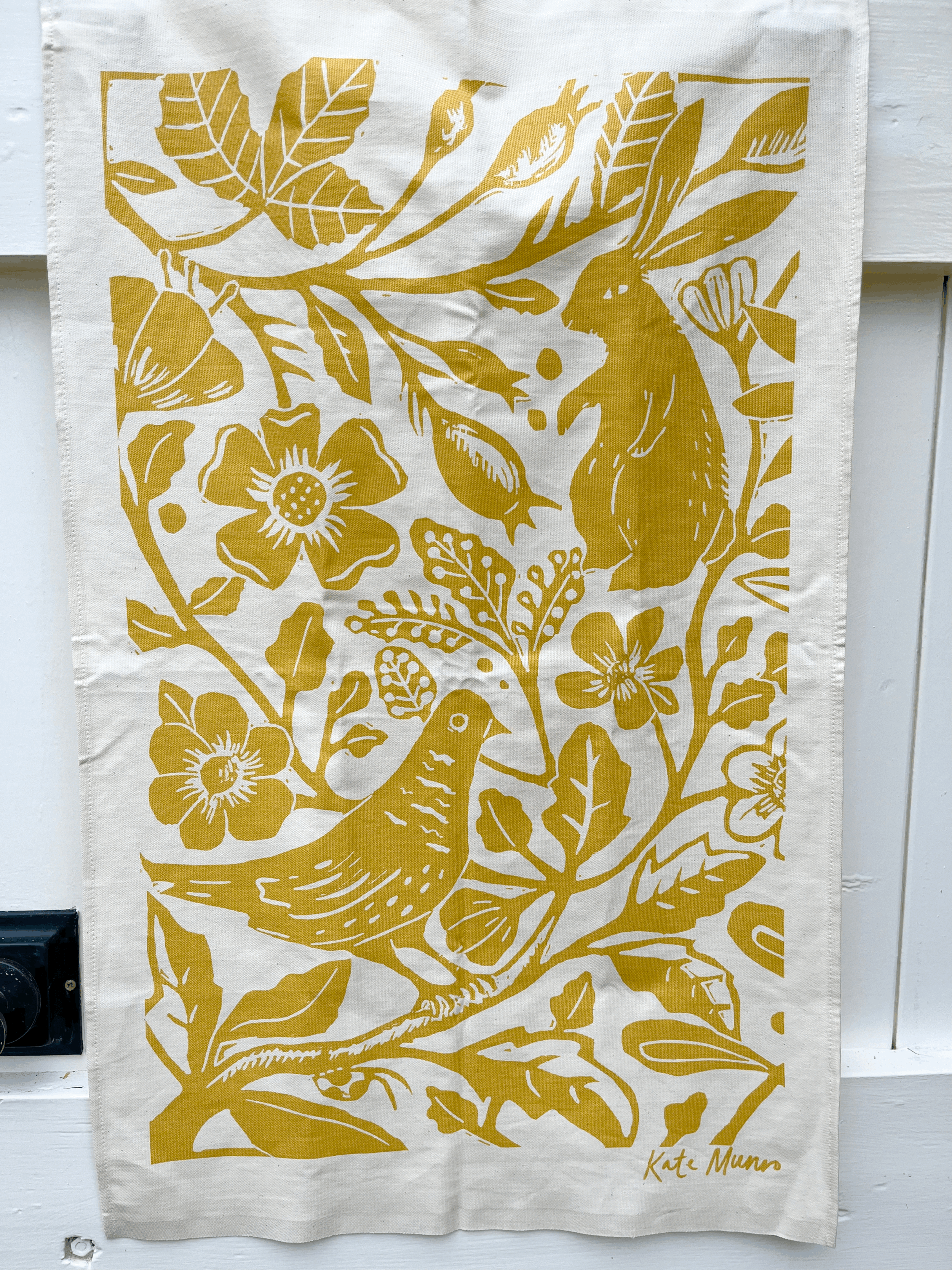 Rabbit Garden Teatowel