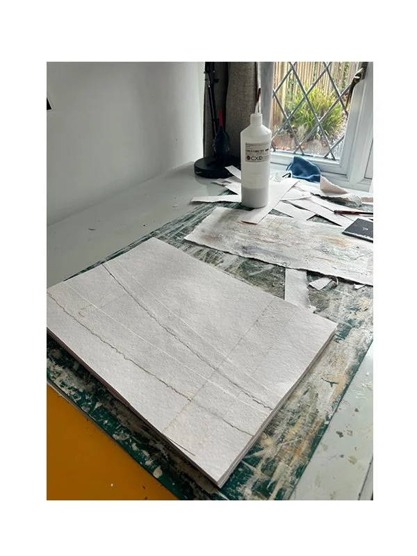 Sheets take standard forms A4, A3, A3t, A2. They are flattened and left to bond, creating a stable surface for further layers of emulsionsions