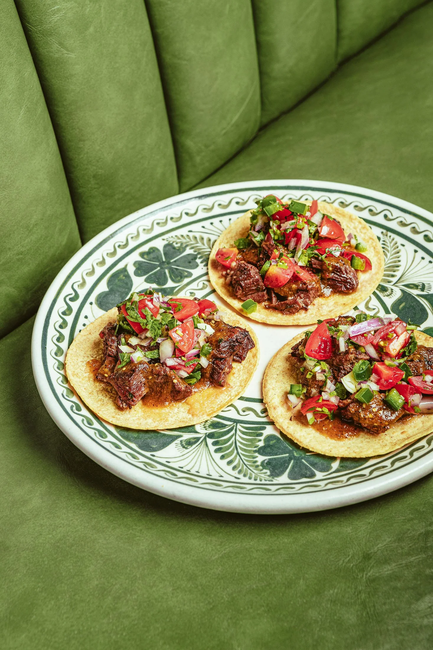 Food photography of tacos styled in a restaurant setting in Miami with natural presentation and editorial lighting.