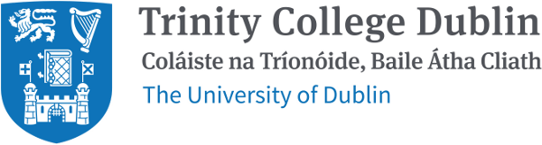 University College Dublin logo with a blue crest and banner, featuring a harp, a castle, and a lion.
