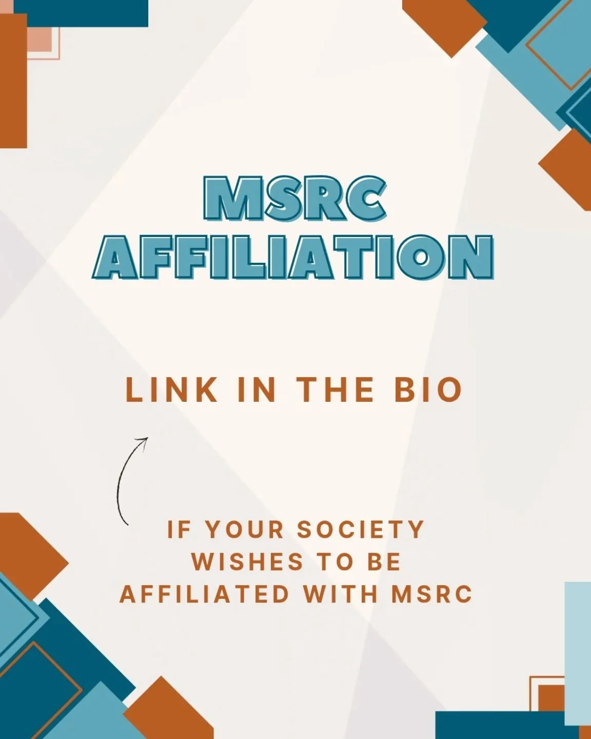 If your society is interested in MSRC affiliation then follow the link in our bio