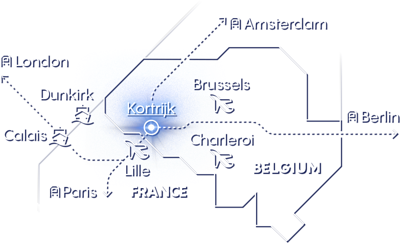 Simplified map of Belgium