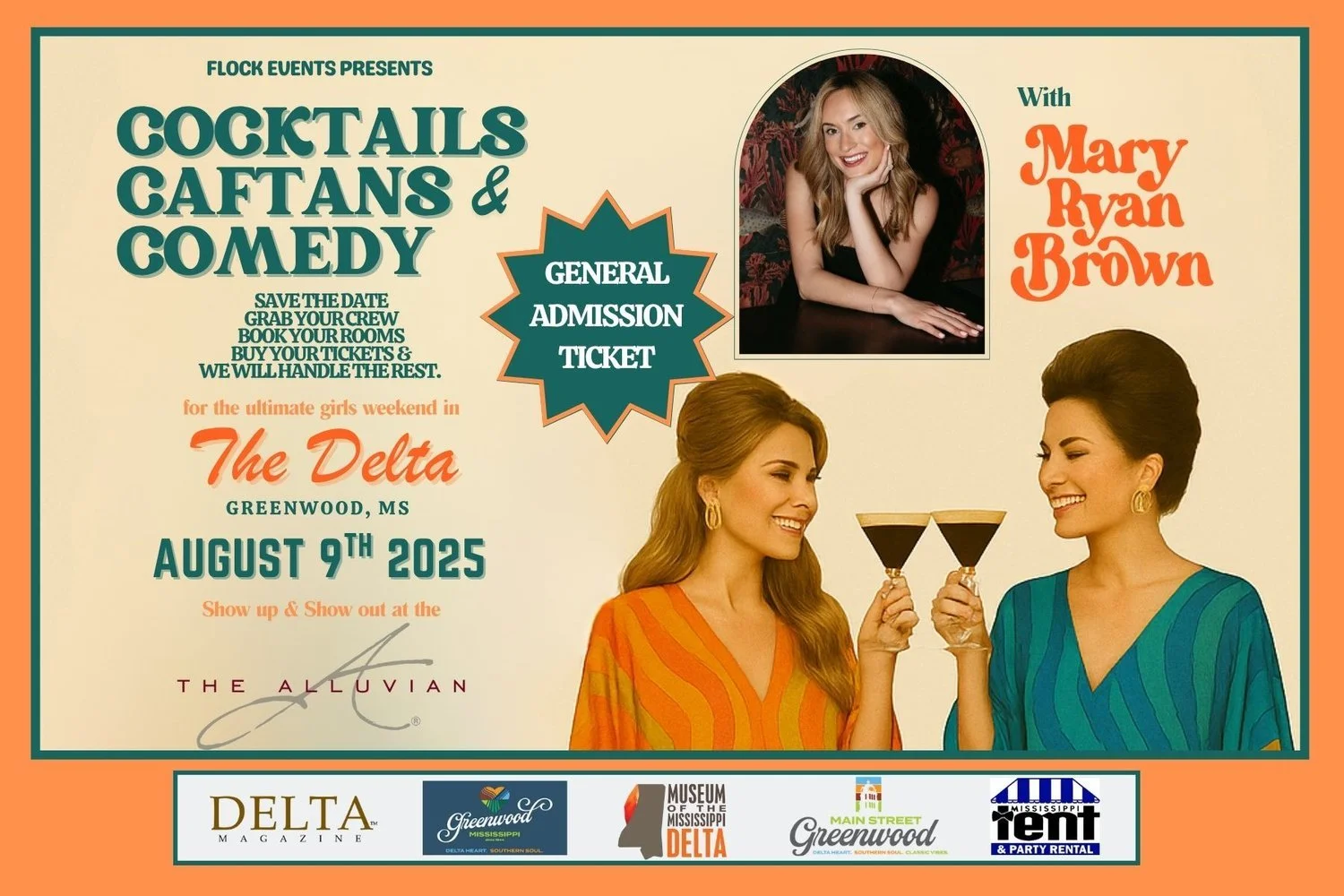 Cocktails, Caftans, & Comedy with Mary Ryan Brown