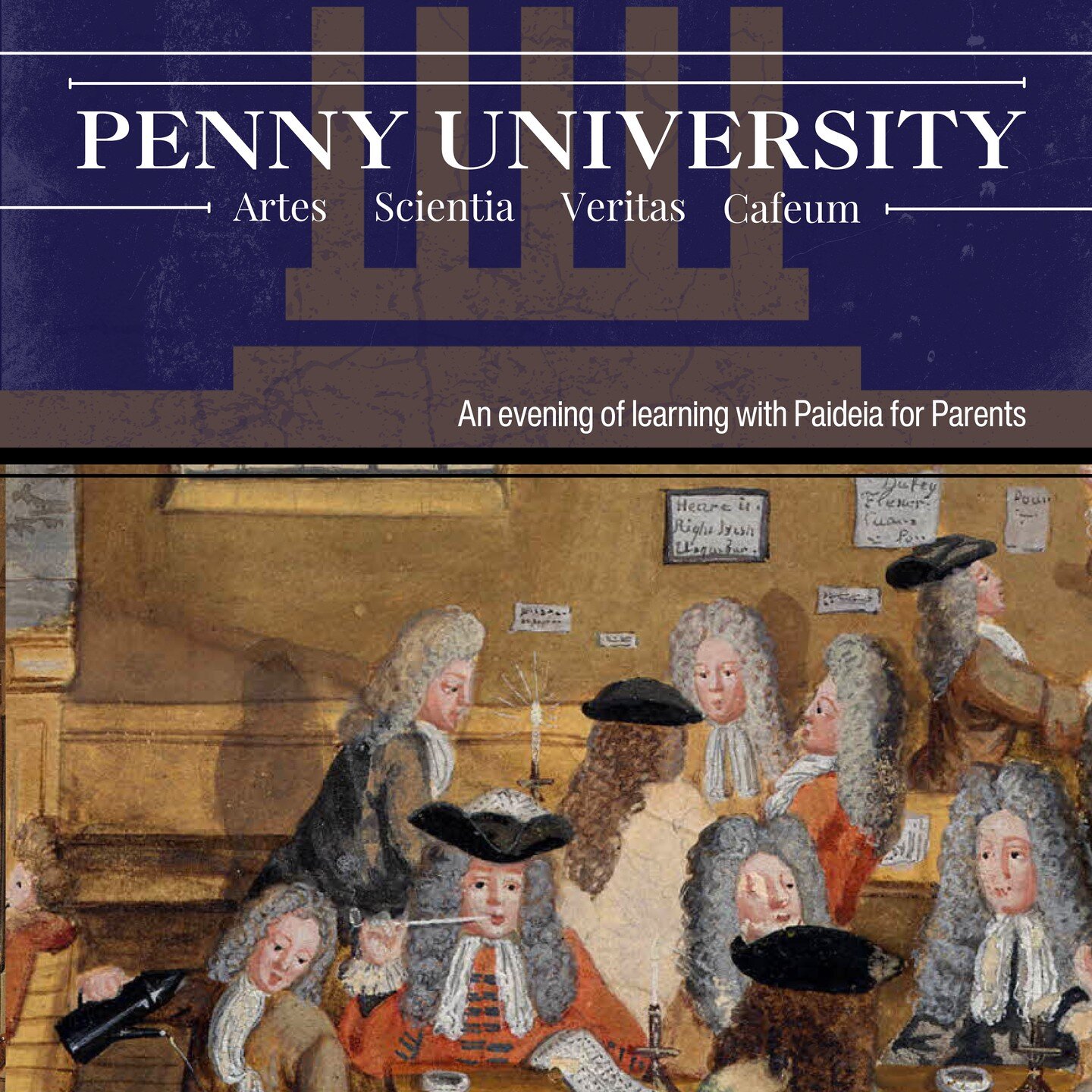 Coming Friday October 20th: Penny University. Inspired by the first coffeehouses in London, England during the 17th and 18th Century, Paideia will be hosting a special evening of vision casting, discussion, and yes, coffee. All for the price of a pen