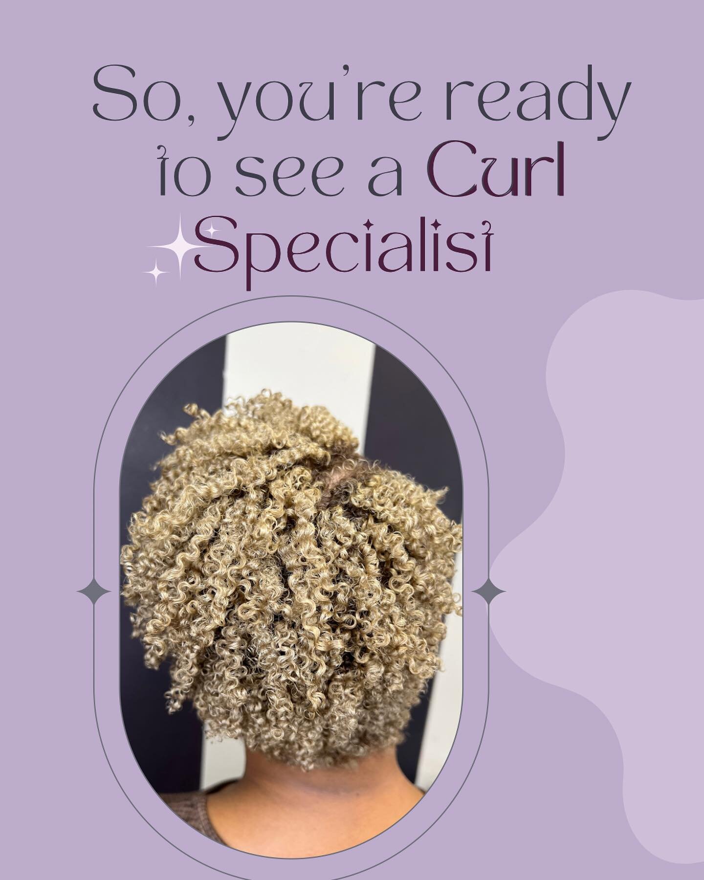 I&rsquo;m going to have to run this back again: Are you READY to see a Curl Specialist?.

WHAT YOU BRING TO THE SALON + YOUR STYLIST SKILLS = YOUR RESULTS

1) A Curl Specialist is more like a specialist doctor and unlike a general practitioner. 

🔑J