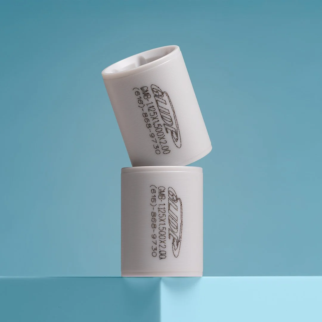white product on blue background