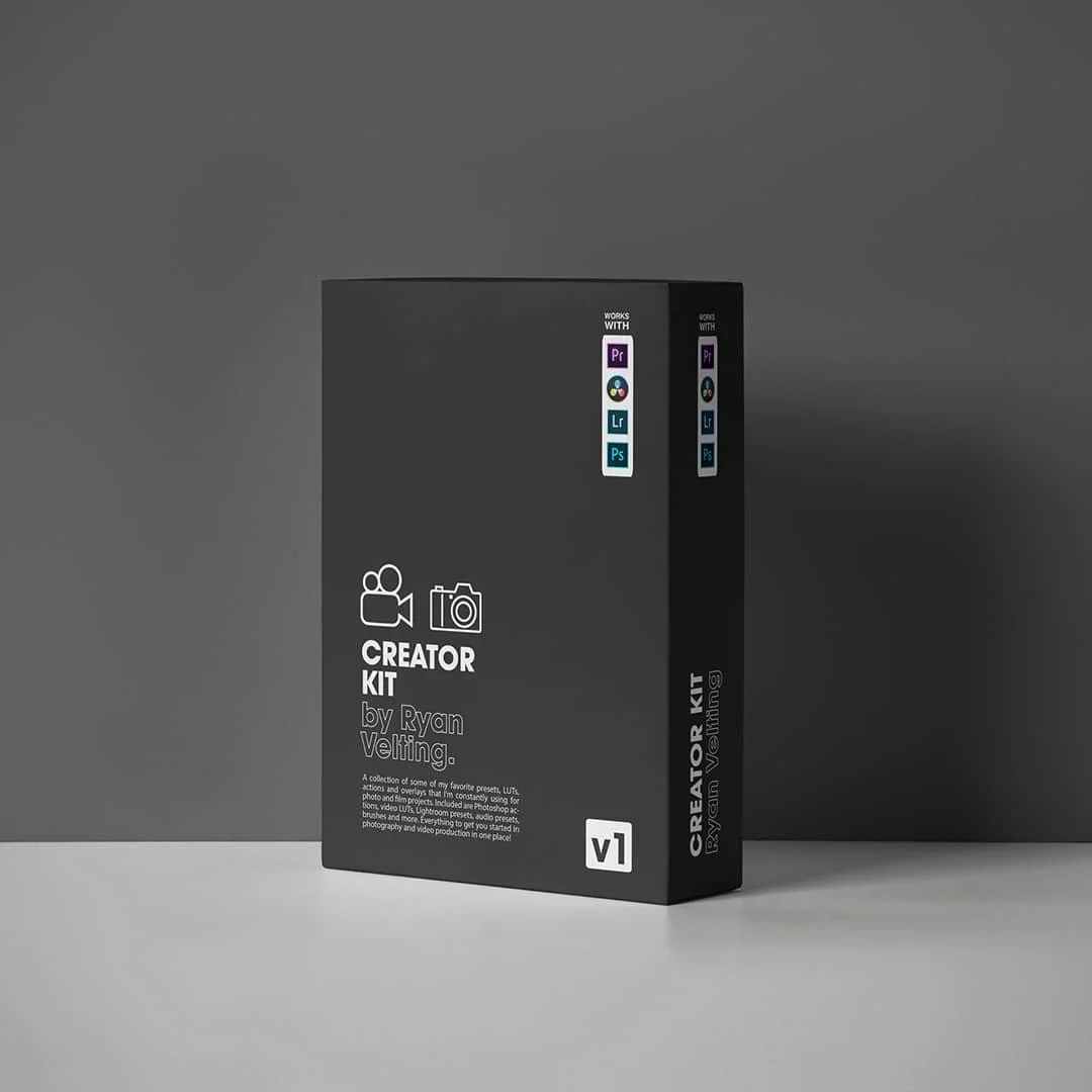 Pro Cinematic Powergrade product packaging e-commerce photography dark studio background