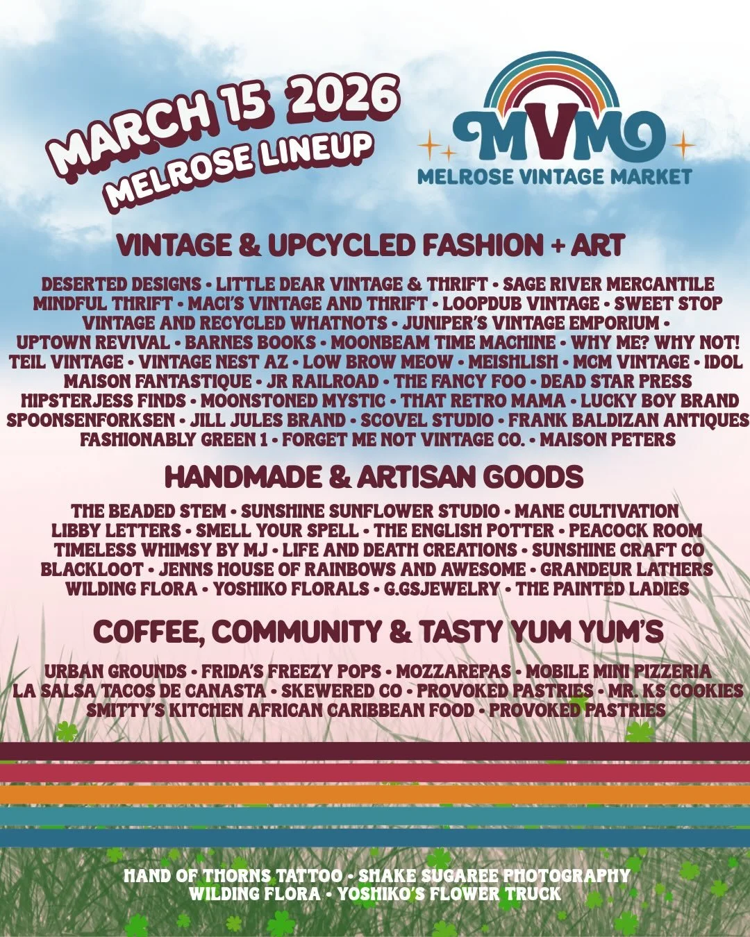 We&rsquo;re back home in the Melrose District, baby! 🌈 AND with a fresh lineup of vintage curators, artists, and artisan makers from across Arizona!

Expect standout vintage fashion, reworked pieces, timeless d&eacute;cor, handmade goods, books, rec