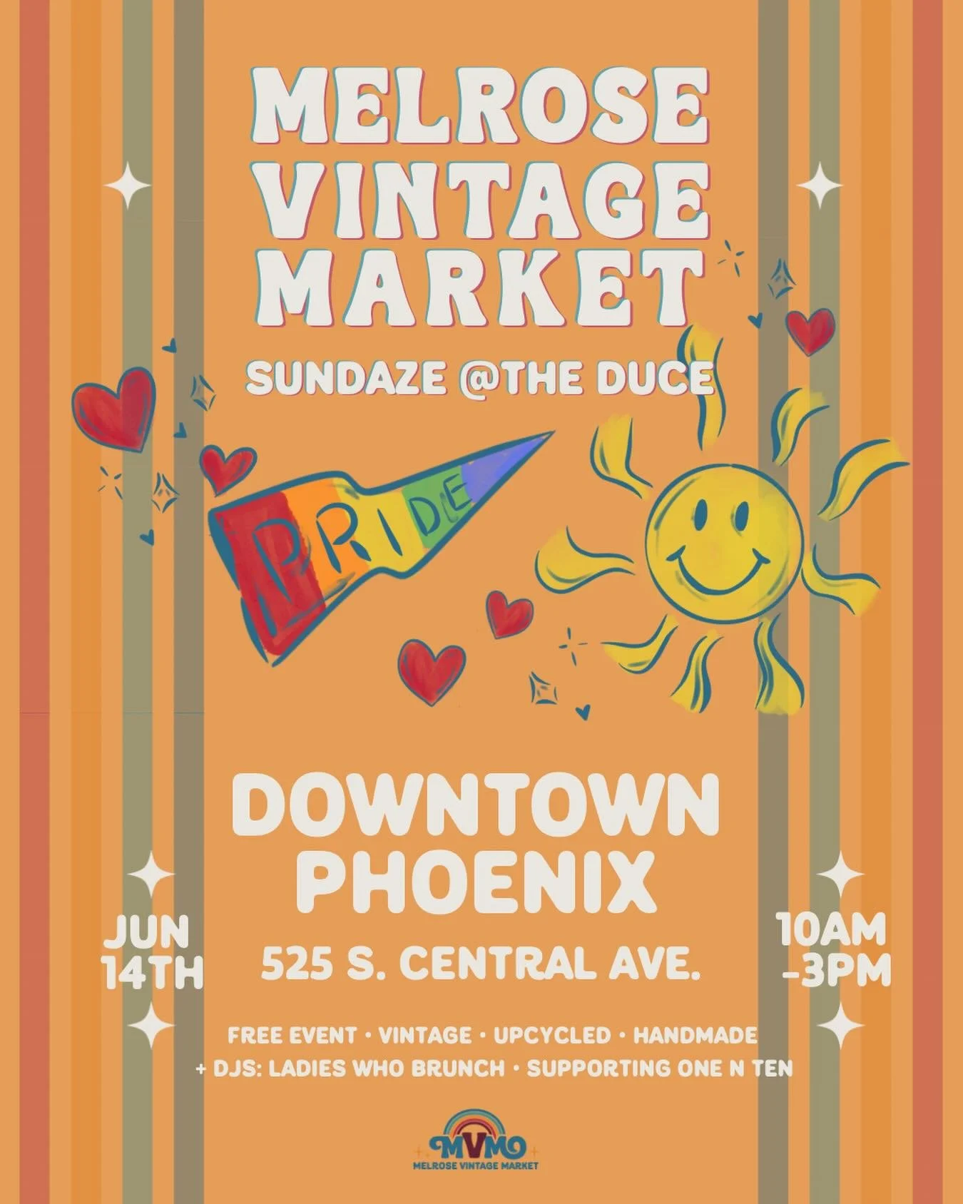 meet us downtown for sundaze @theducephx 🍊☀️🌵

join us june 14th for the next sundaze at the duce &mdash; a pride month edition of melrose vintage market 🏳️&zwj;🌈 filled with vintage shopping, local artists, good music, brunch cocktails + communi