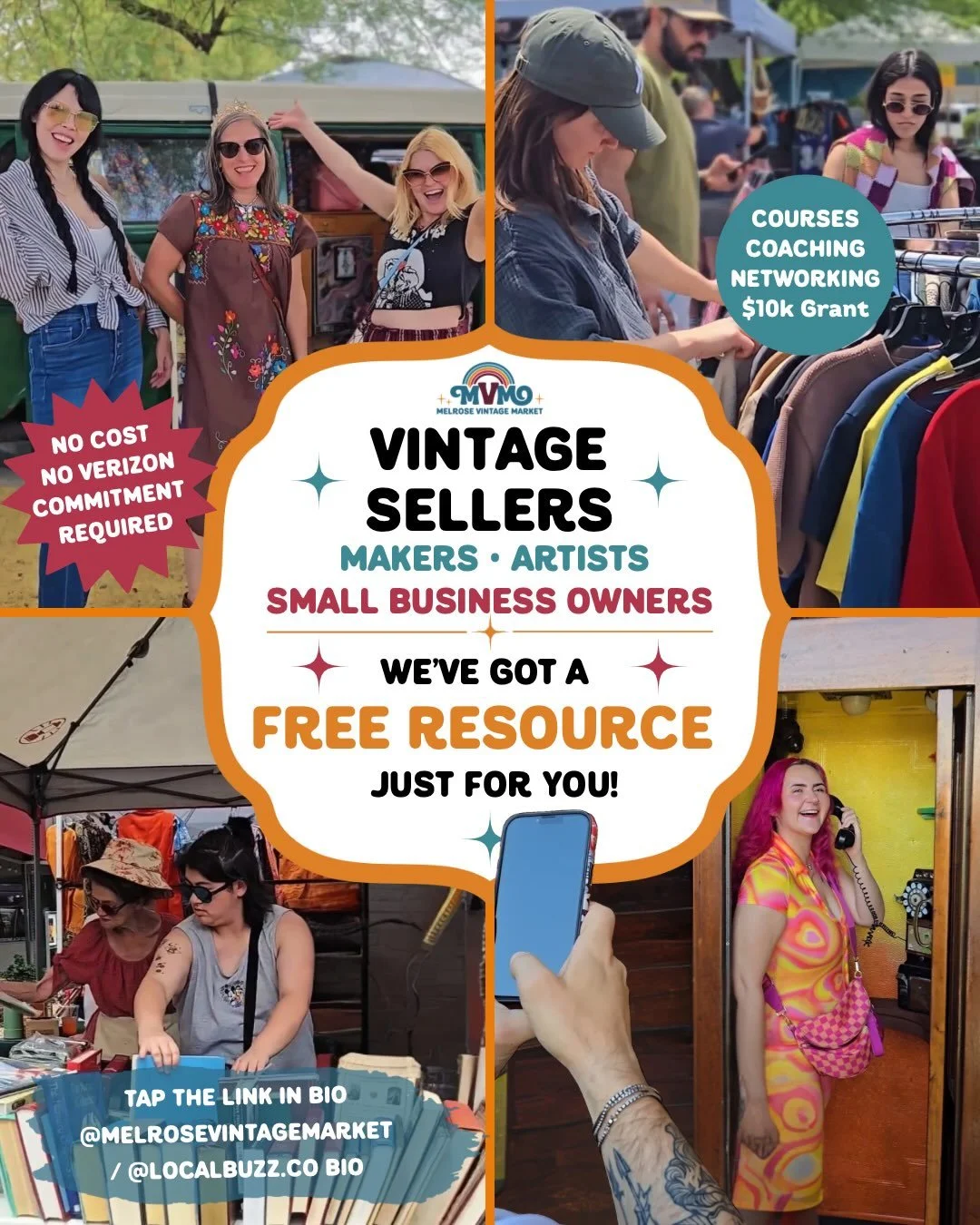 🌈 While Melrose Vintage Market is on summer break, we wanted to leave our vendor community with one more resource.

Thanks to our friends at @localbuzz.co we&rsquo;re helping connect vintage sellers, makers, artists, food vendors, and small business