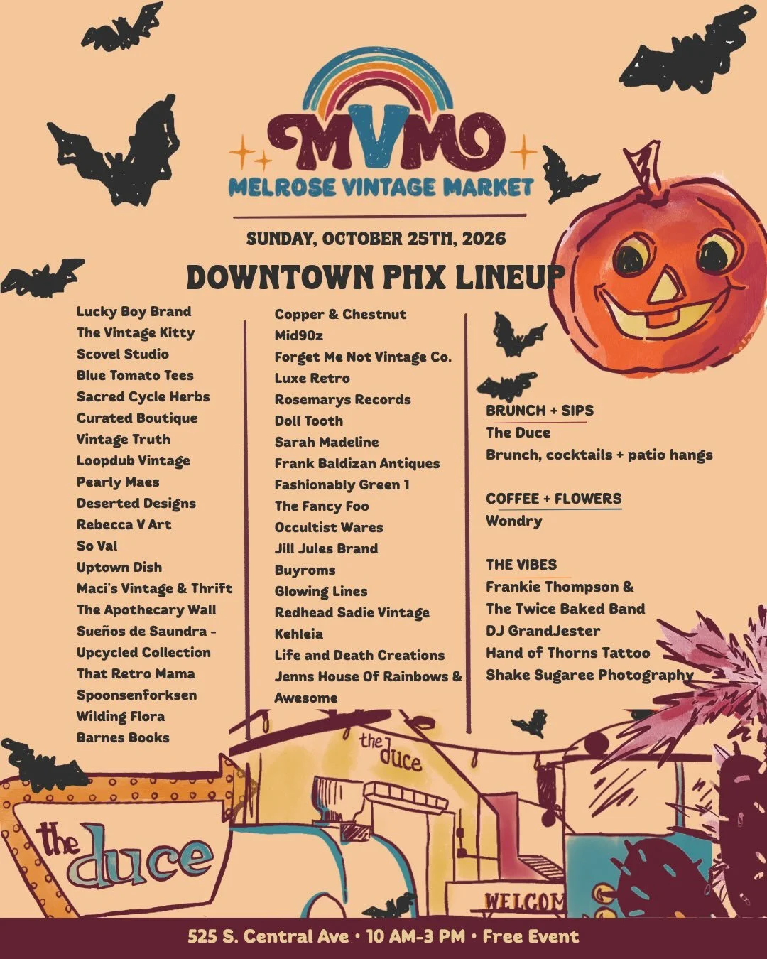 YOUR SUNDAY VINTAGE FIX IS CALLING! 🦇

And this lineup? A little spooky how good it is. 🖤

We&rsquo;re filling The Duce with some seriously good vintage this Sunday! Furniture, home d&eacute;cor, clothing, jewelry, records, art, and all kinds of un