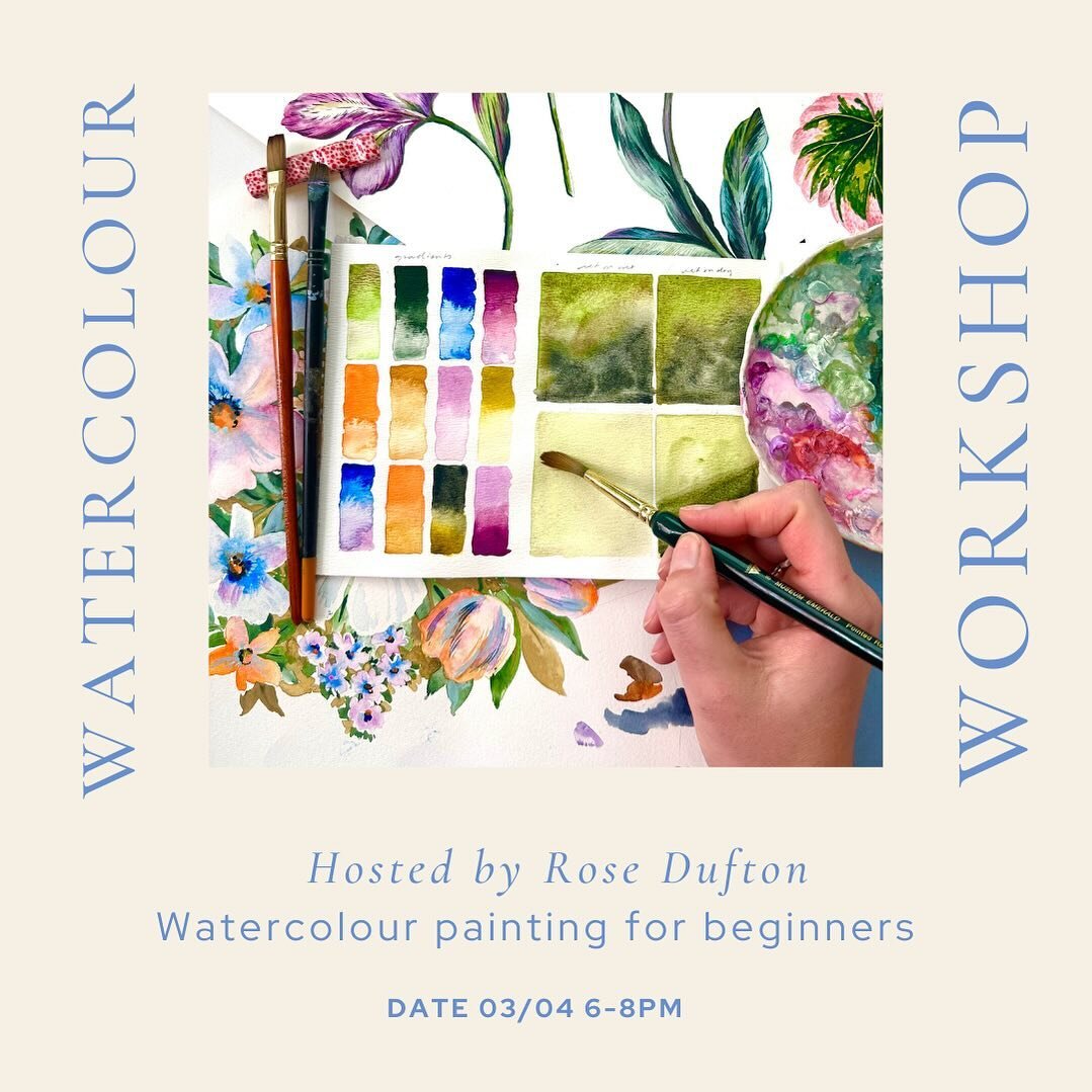 Tomorrow!! So looking forward to this spring workshop ! 

🌟 Watercolour painting for beginners 🌟 hosted by @rosedufton 

Sold out 

#watercolourworkshop #learnwatercolour #watercolourclass #leedsevents #leedsworkshops #whatsonleeds