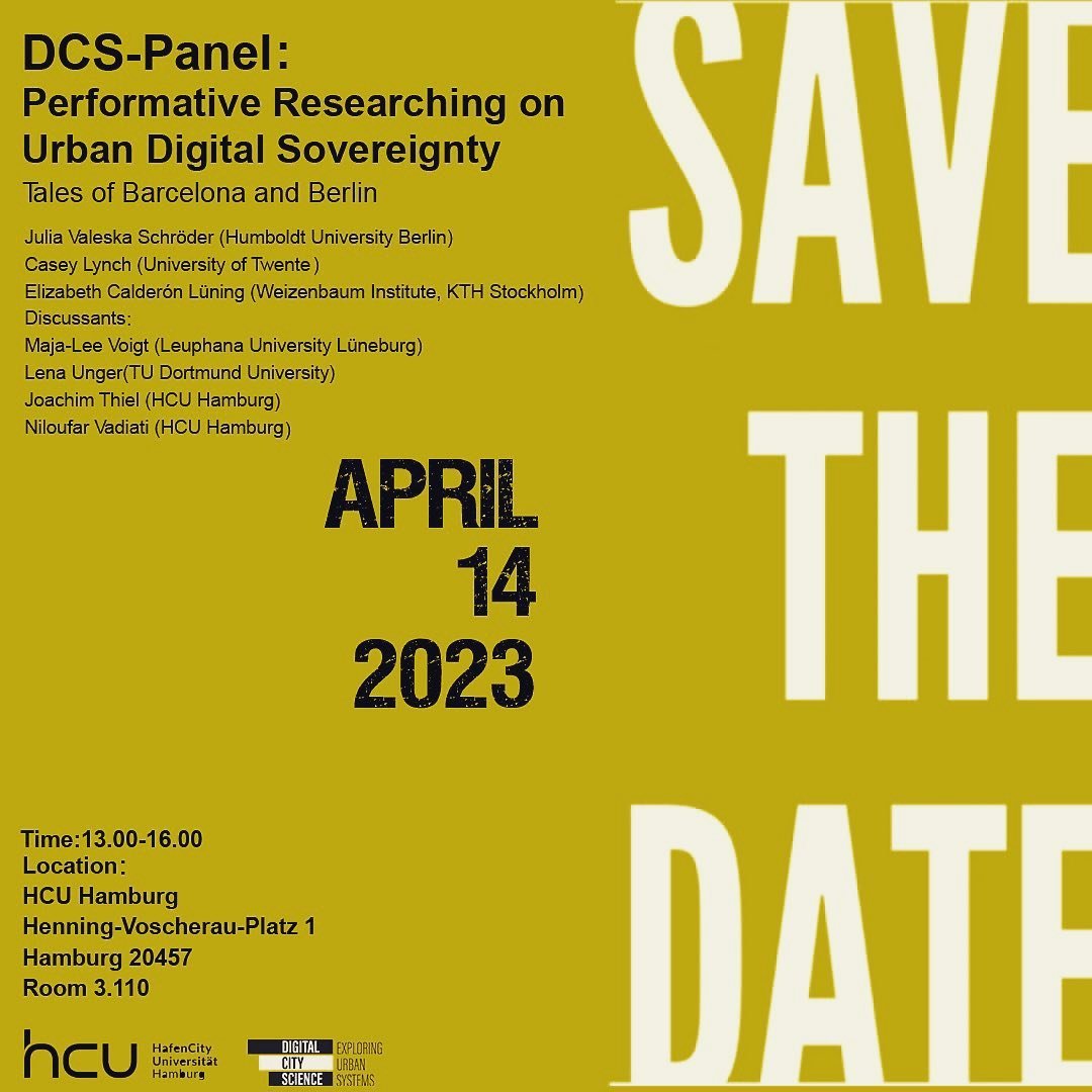 Conceptualising urban digital sovereignty, this panel brings tree research projects into a conversation. The panel intends to go beyond exploring the practices of digital sovereignty in their respective urban context by positioning the researcher as 