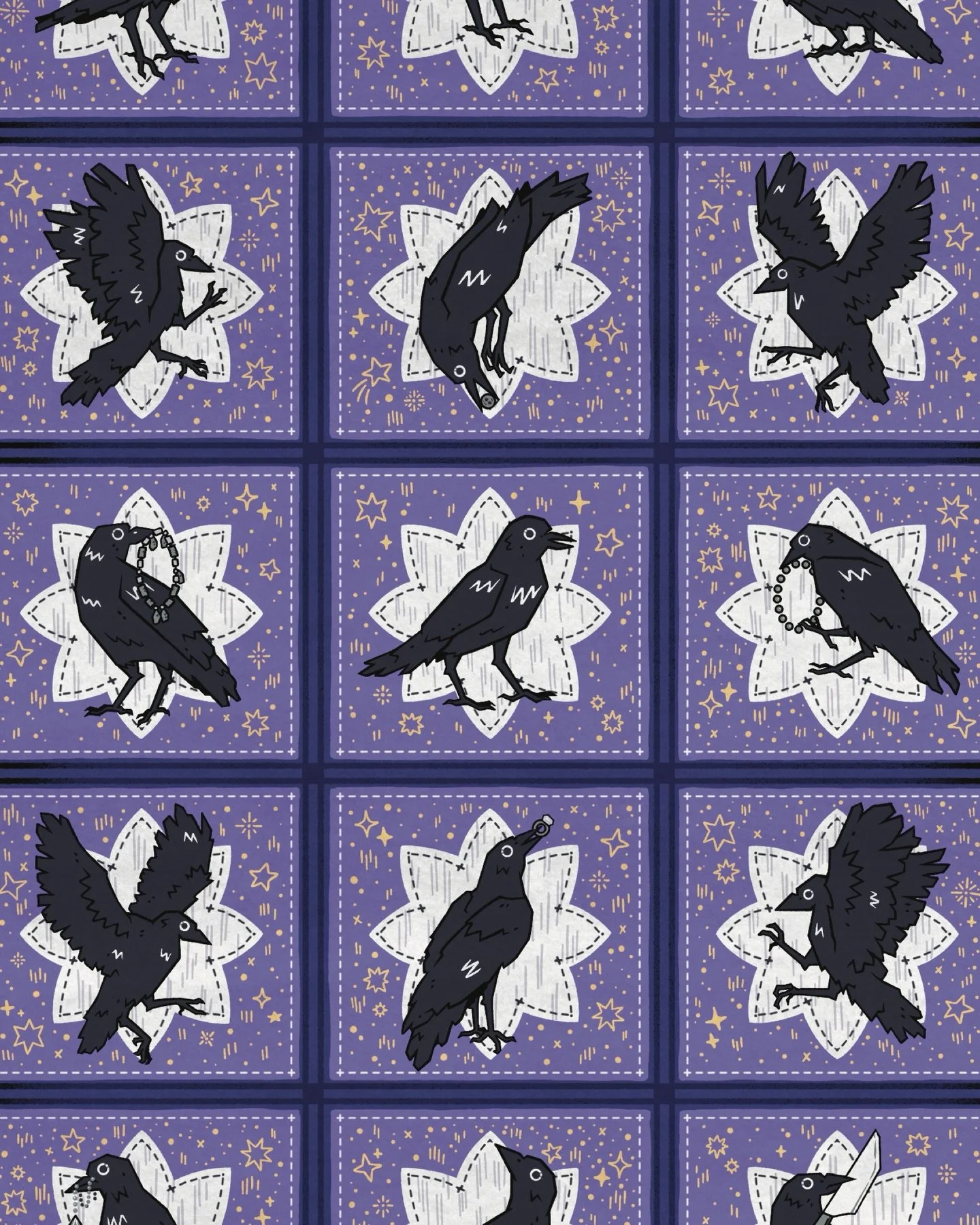 always follow a murder of crows, they know where they&rsquo;re needed most

a late, out-drawn piece from 2025 that I adore. gave me a reason to look at the goth birds over and over again 🐦&zwj;⬛

+ yummy texture

#birdillustration #witchvibes #trink