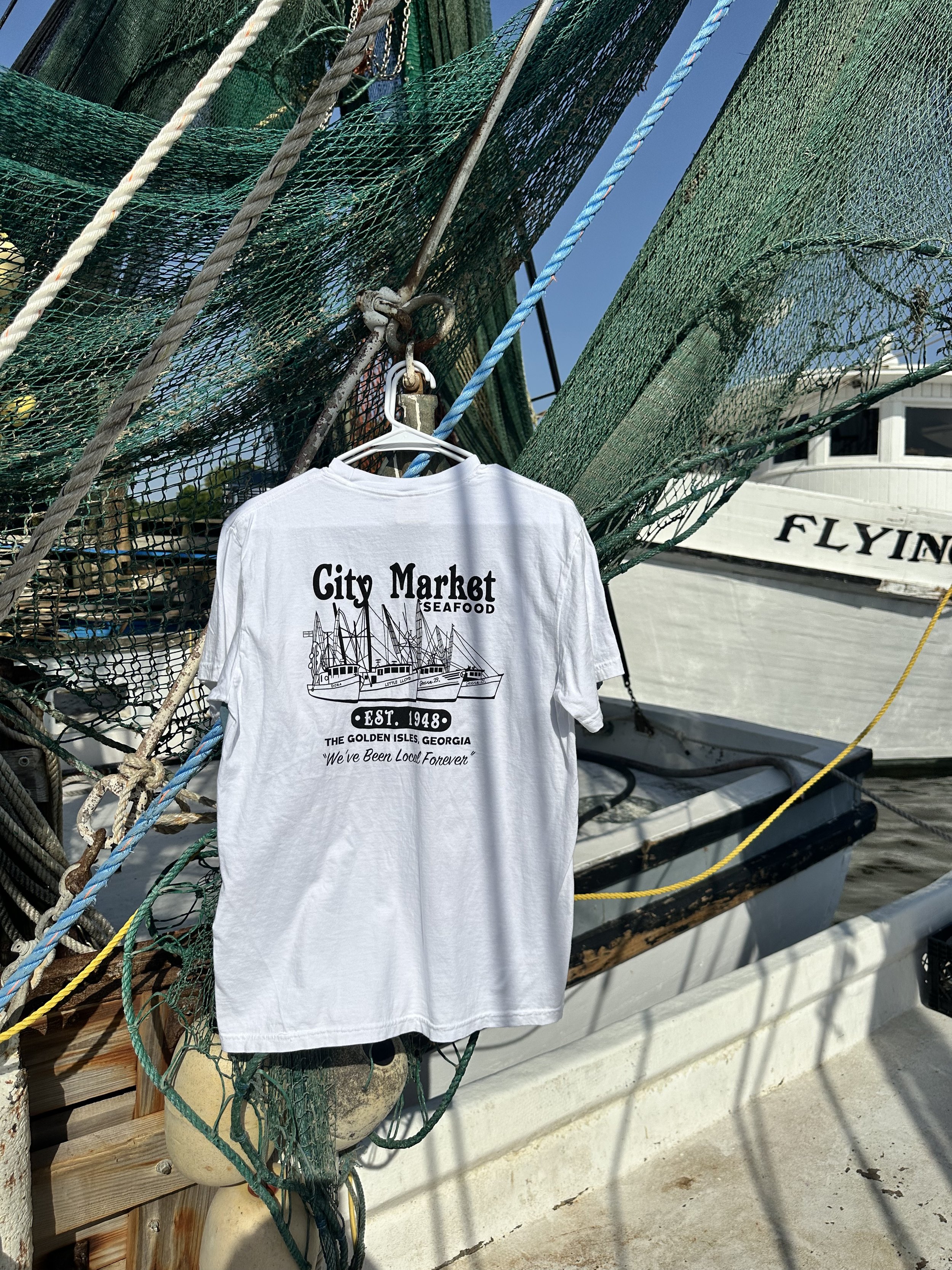 White City Market Shrimp Fleet Pocket Tee