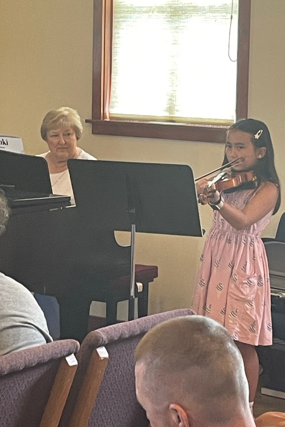 Elaine accompanying a student