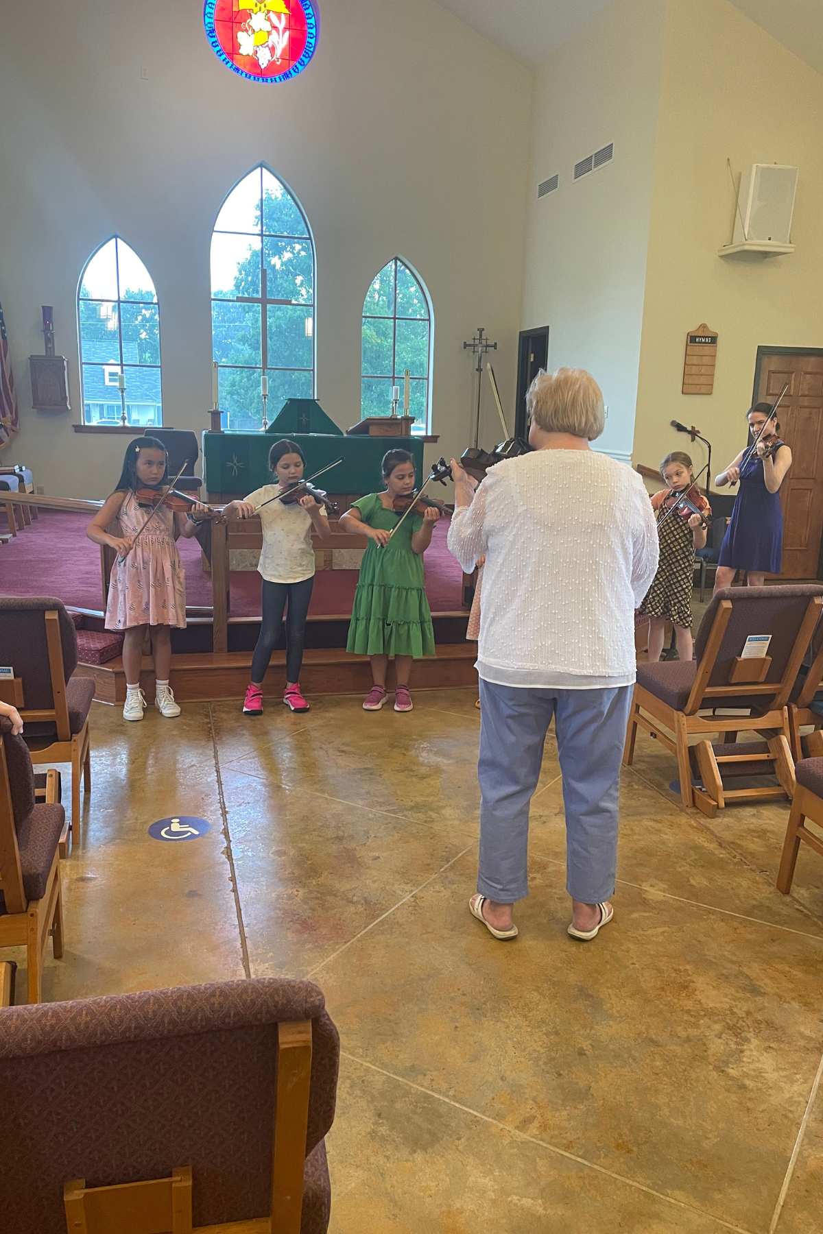 Elaine with her students at a recital