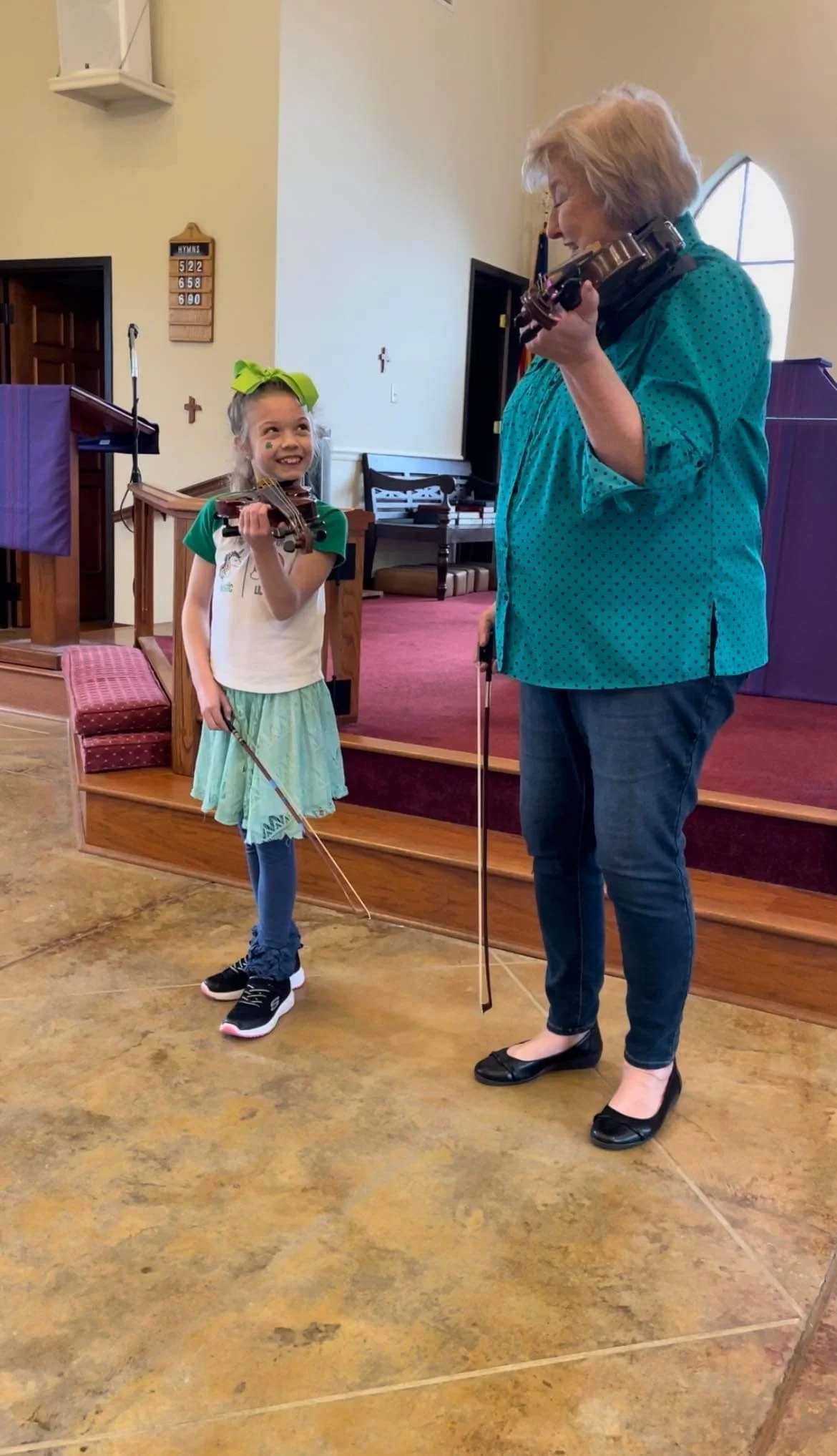 Elaine with one of her students