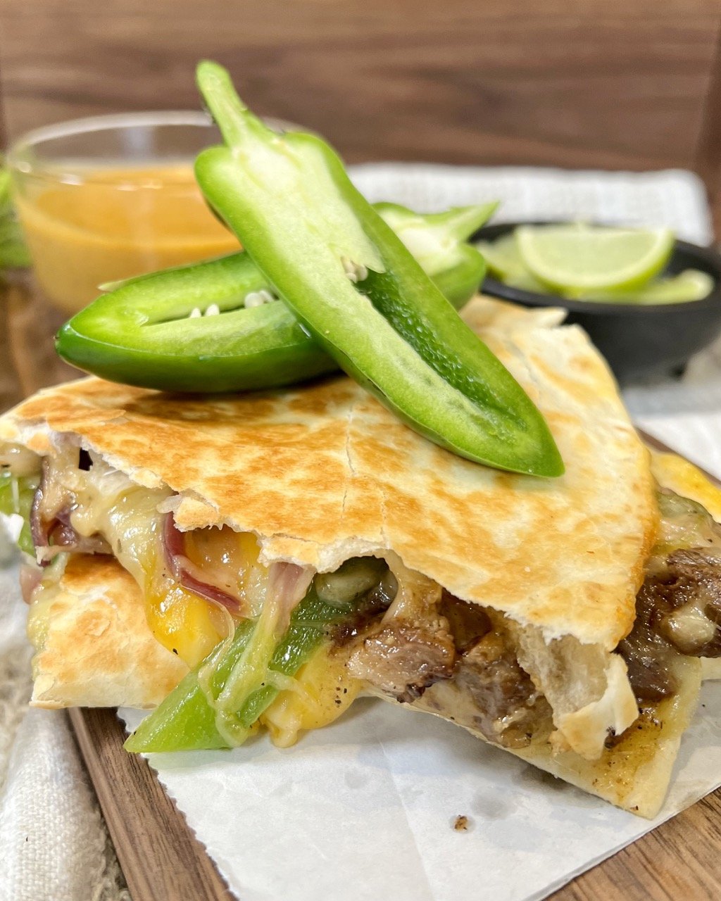Copycat Chipotle Cheesesteak Quesadilla