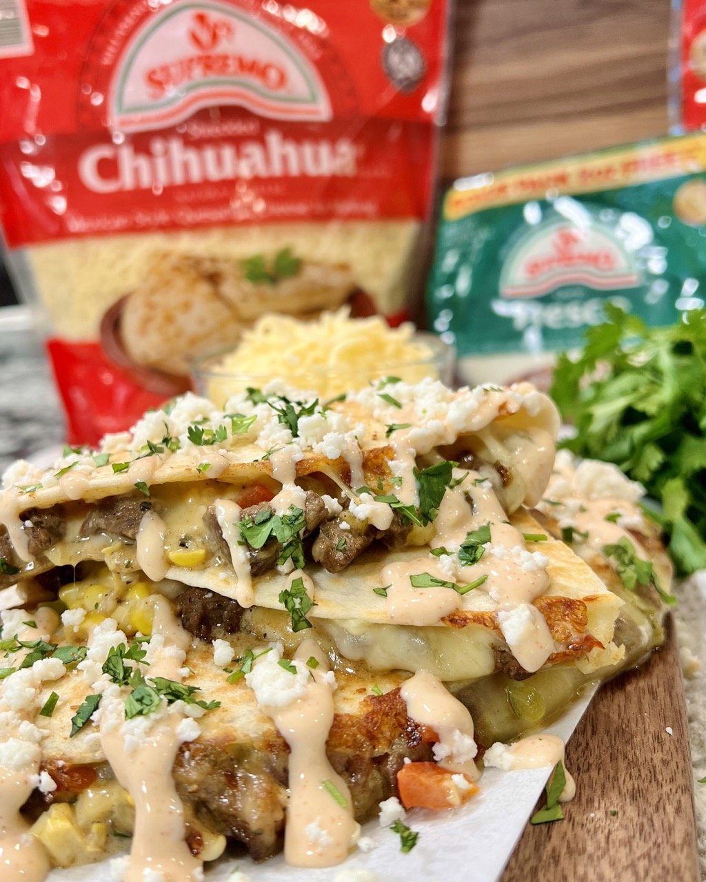 Mexican Street Corn & Steak Quesadilla