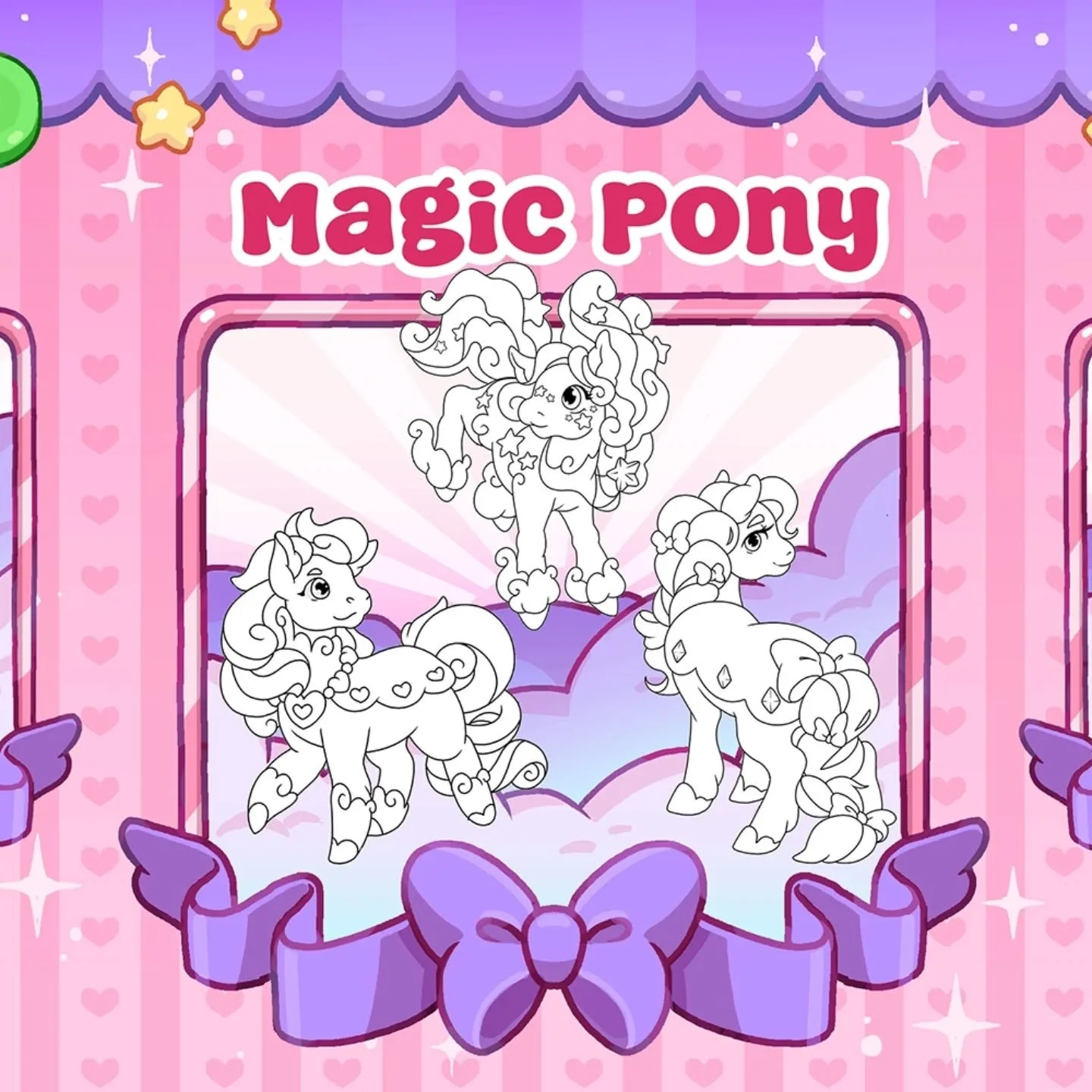 Sneak peek of the project that has been taking up my time. 

I love drawing ponies so naturally I felt I had to channel that into a coloring book app for kids (adults can enjoy it too!). Launch date TBD but slated to the end of the year so stay tuned