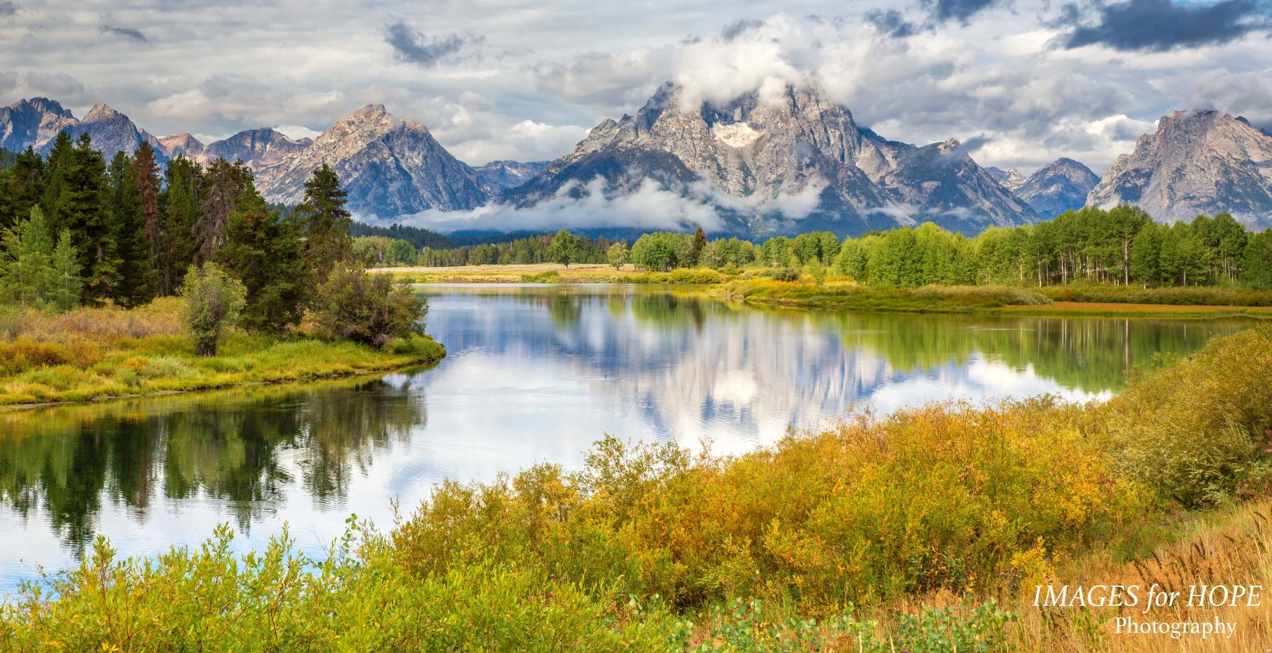 Mount Moran from Oxbow Bend, Grand Tetons NP (Wyoming)