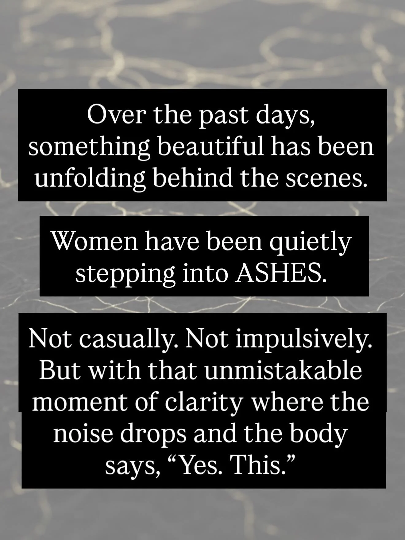 Break the pattern today. Make the choice. ASHES link in bio 🔗 🔥