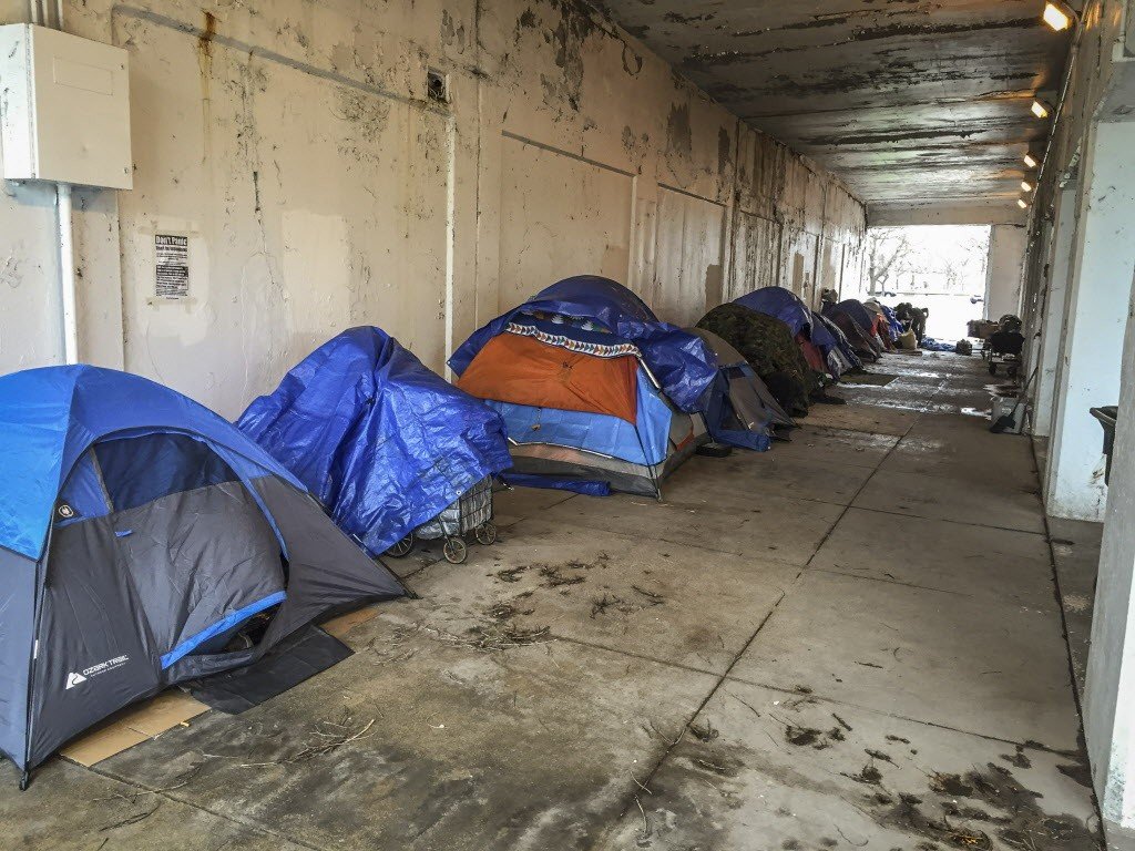 "Are people living in those tents?"